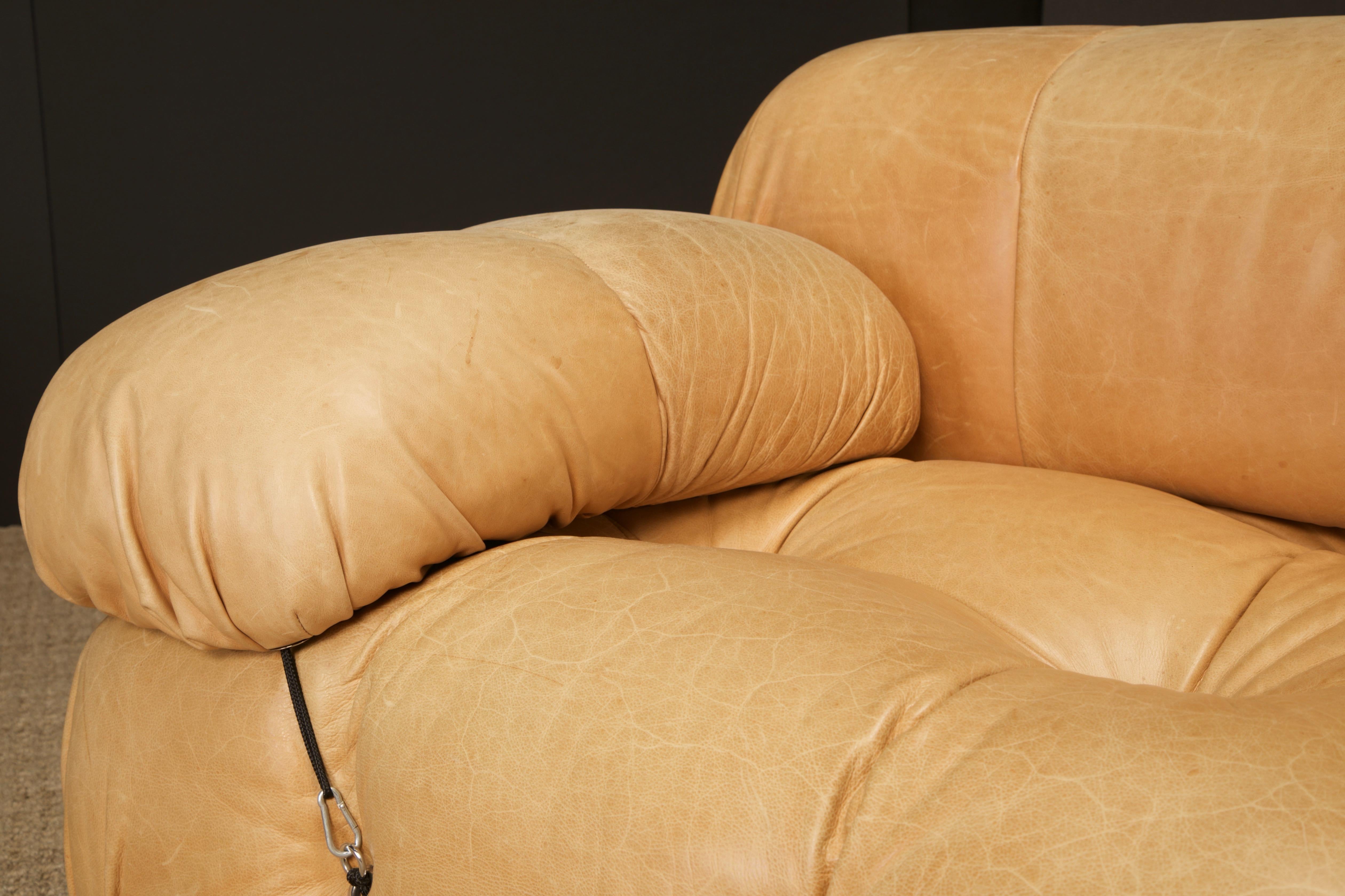 Camaleonda in Original Leather by Mario Bellini for B&B Italia, c 1970s, Signed 7
