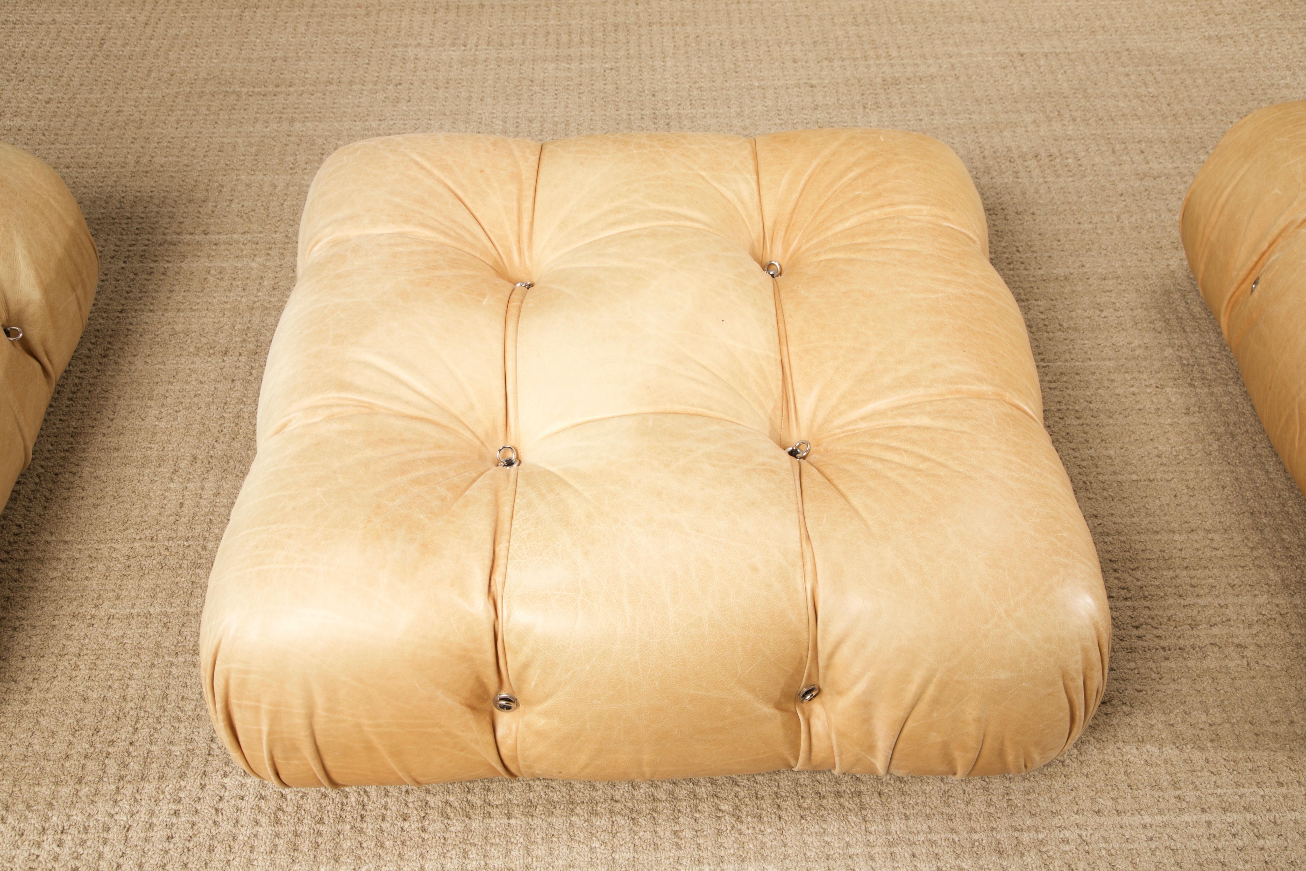 Camaleonda in Original Leather by Mario Bellini for B&B Italia, c 1970s, Signed 10