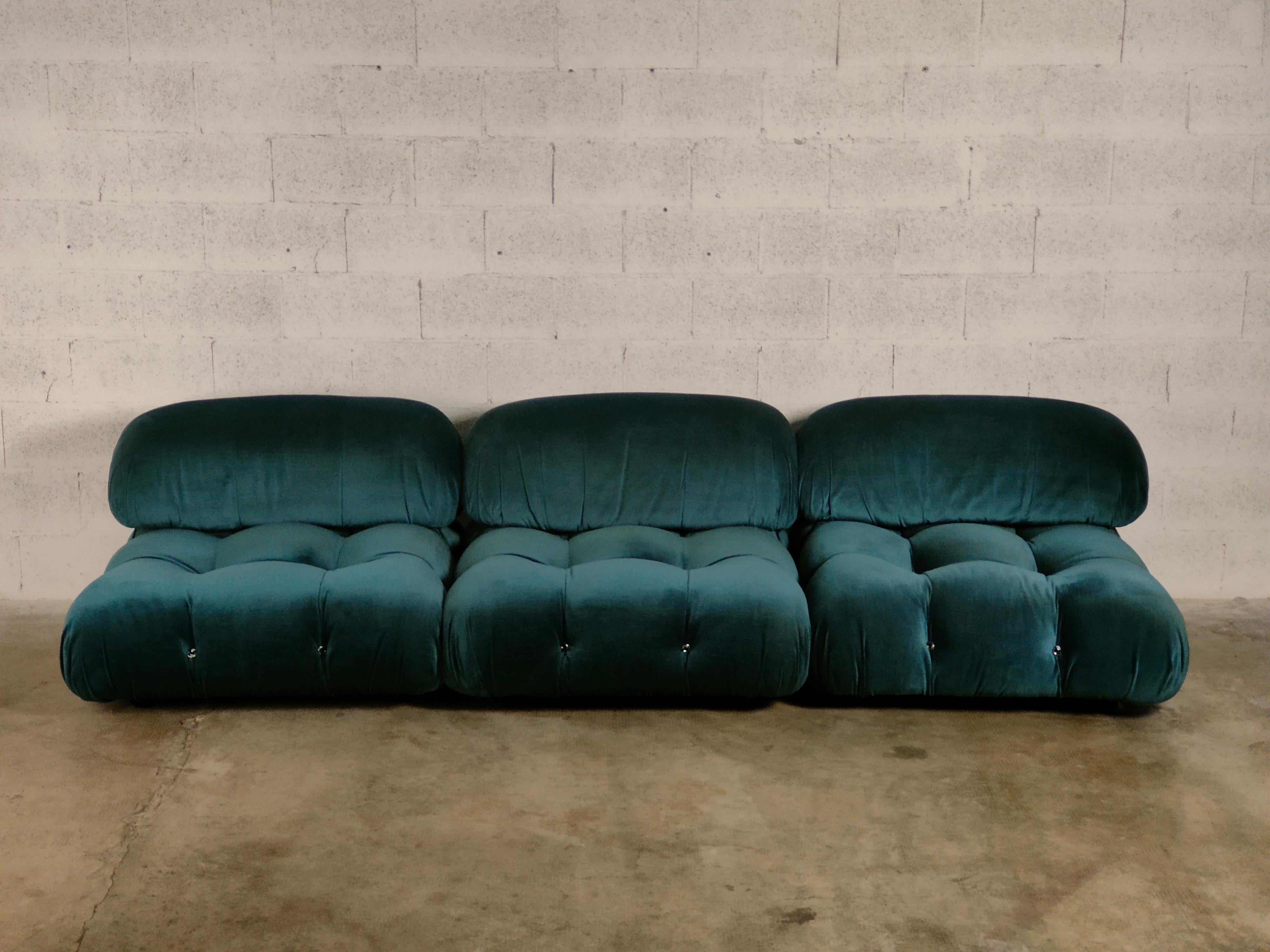 Mid-Century Modern Camaleonda Light Blue Sofa by Mario Bellini for C&B Italia, 1971