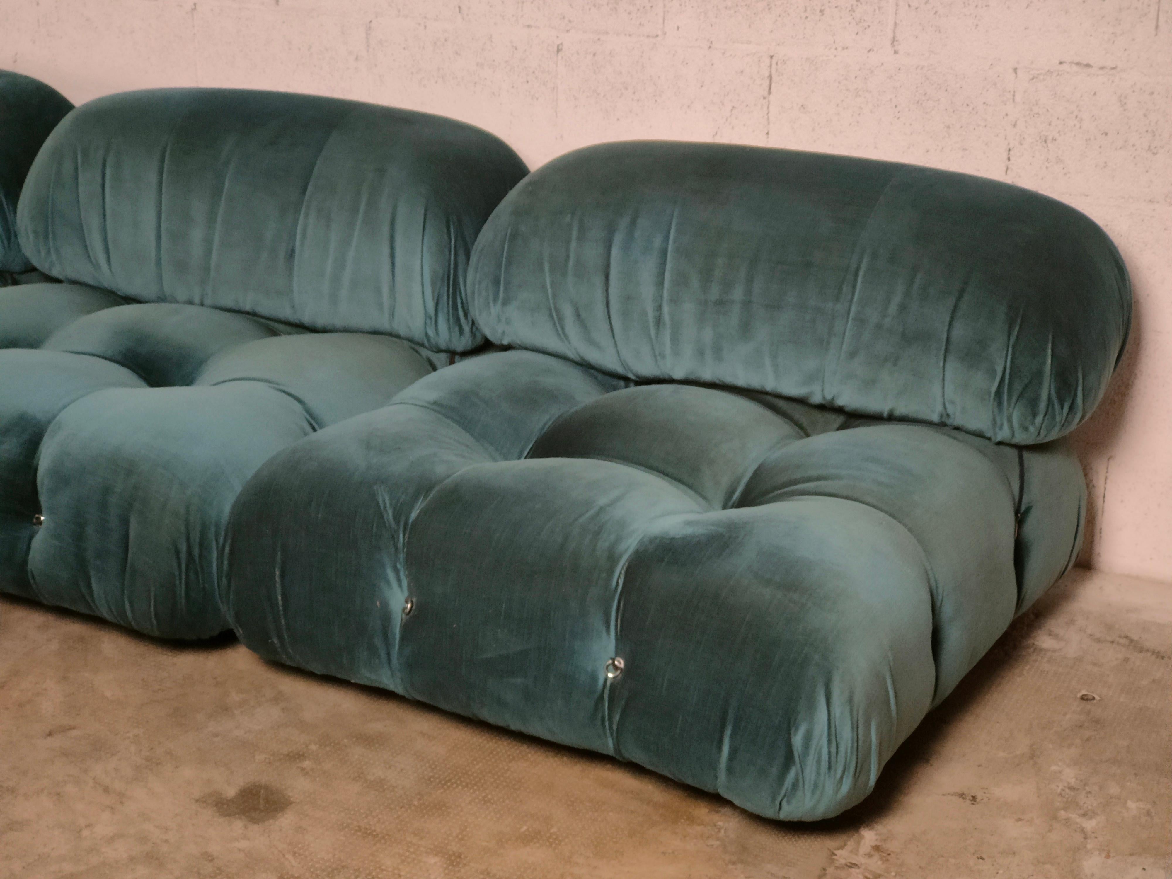 Italian Camaleonda Light Blue Sofa by Mario Bellini for C&B Italia, 1971