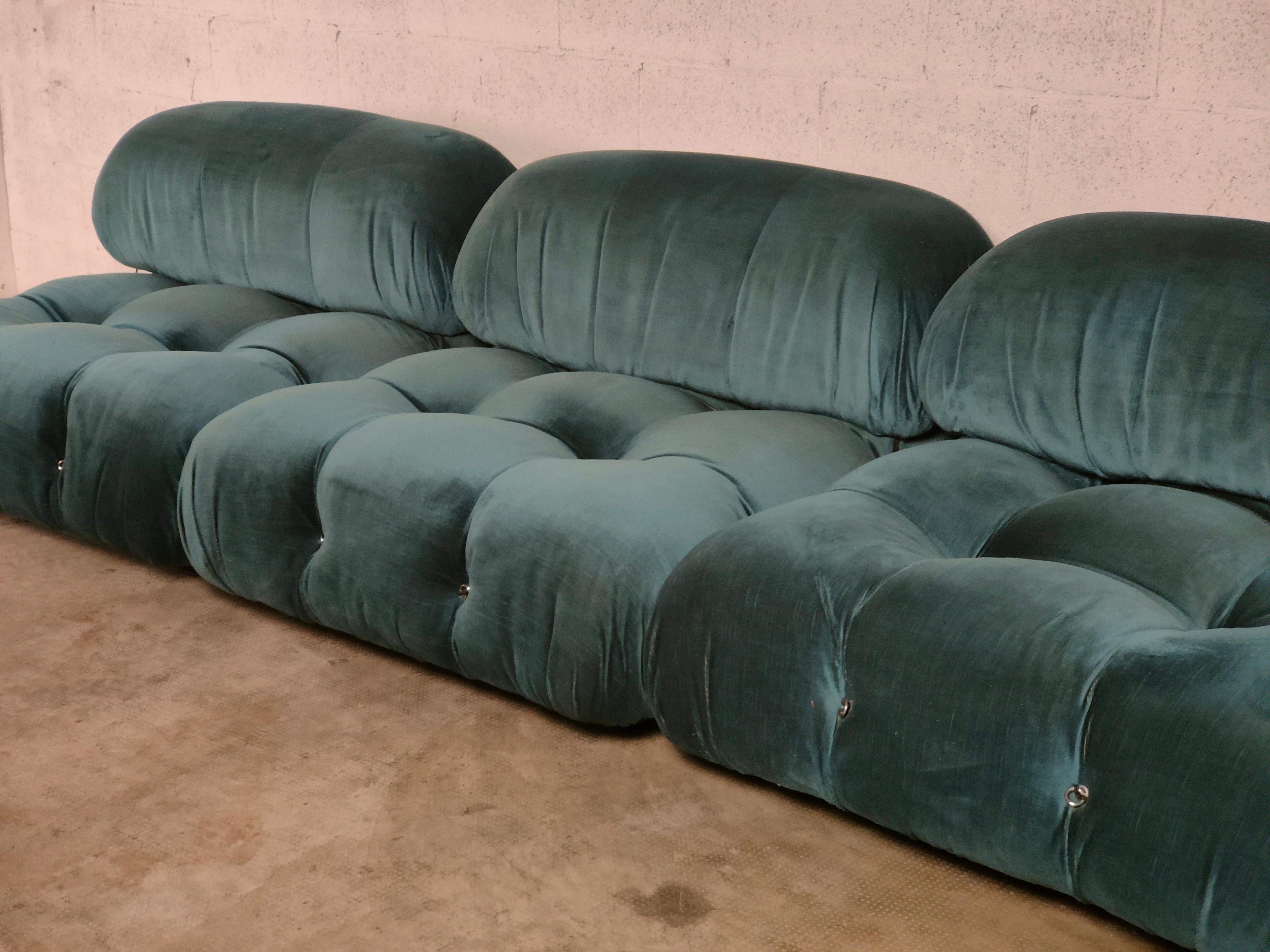 Late 20th Century Camaleonda Light Blue Sofa by Mario Bellini for C&B Italia, 1971