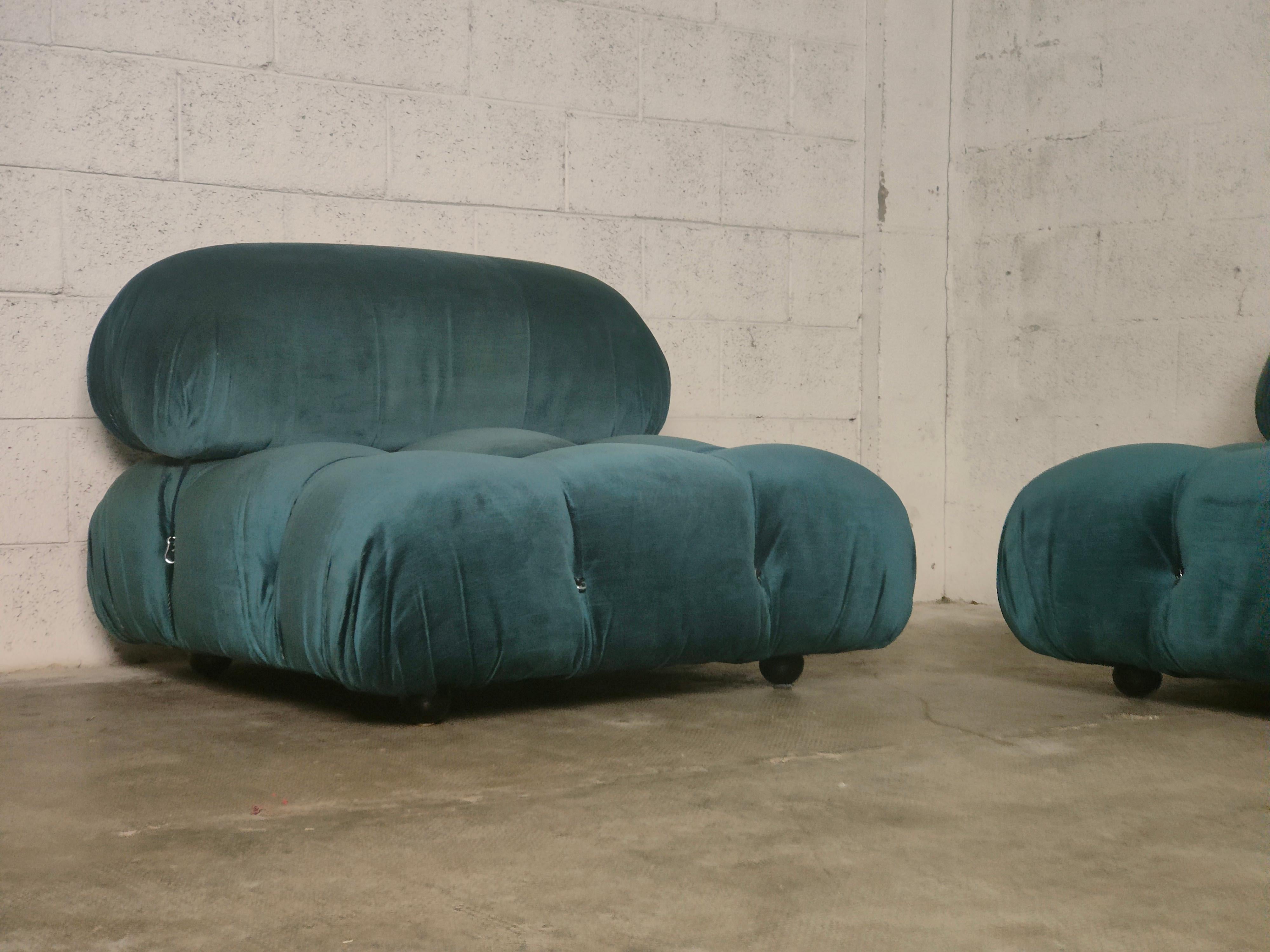 Fabric Camaleonda Light Blue Sofa by Mario Bellini for C&B Italia, 1971