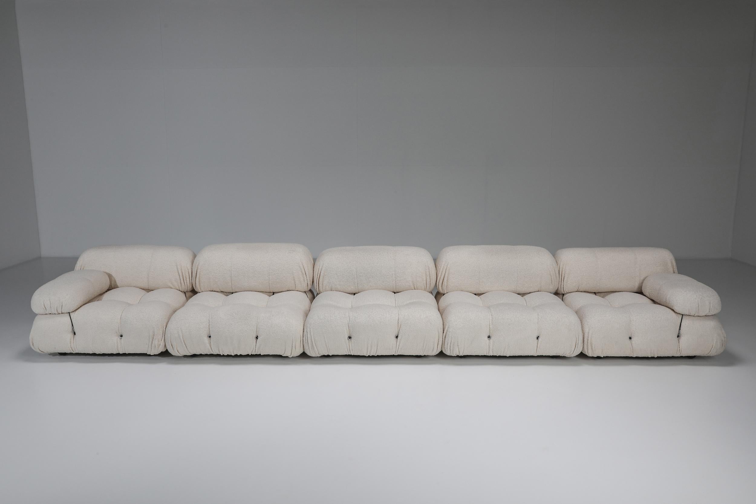 Sillón Camaleonda de lana Boucle de Mario Bellini, Sofá seccional, años 70 en venta 2