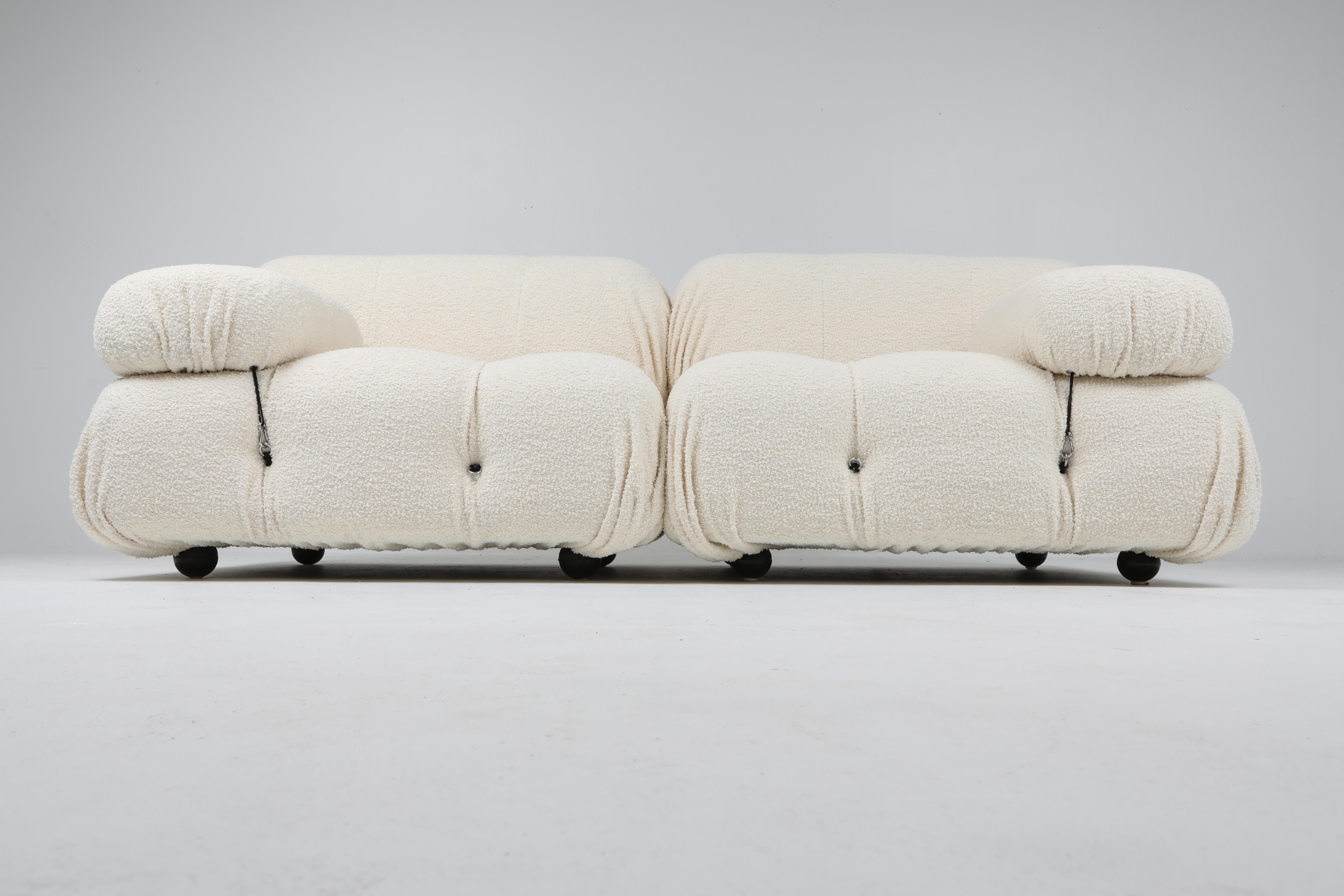 Sofa-Set Camaleonda aus Boucle-Wolle mit Armlehnen von Mario Bellini, 1970er Jahre (Postmoderne) im Angebot