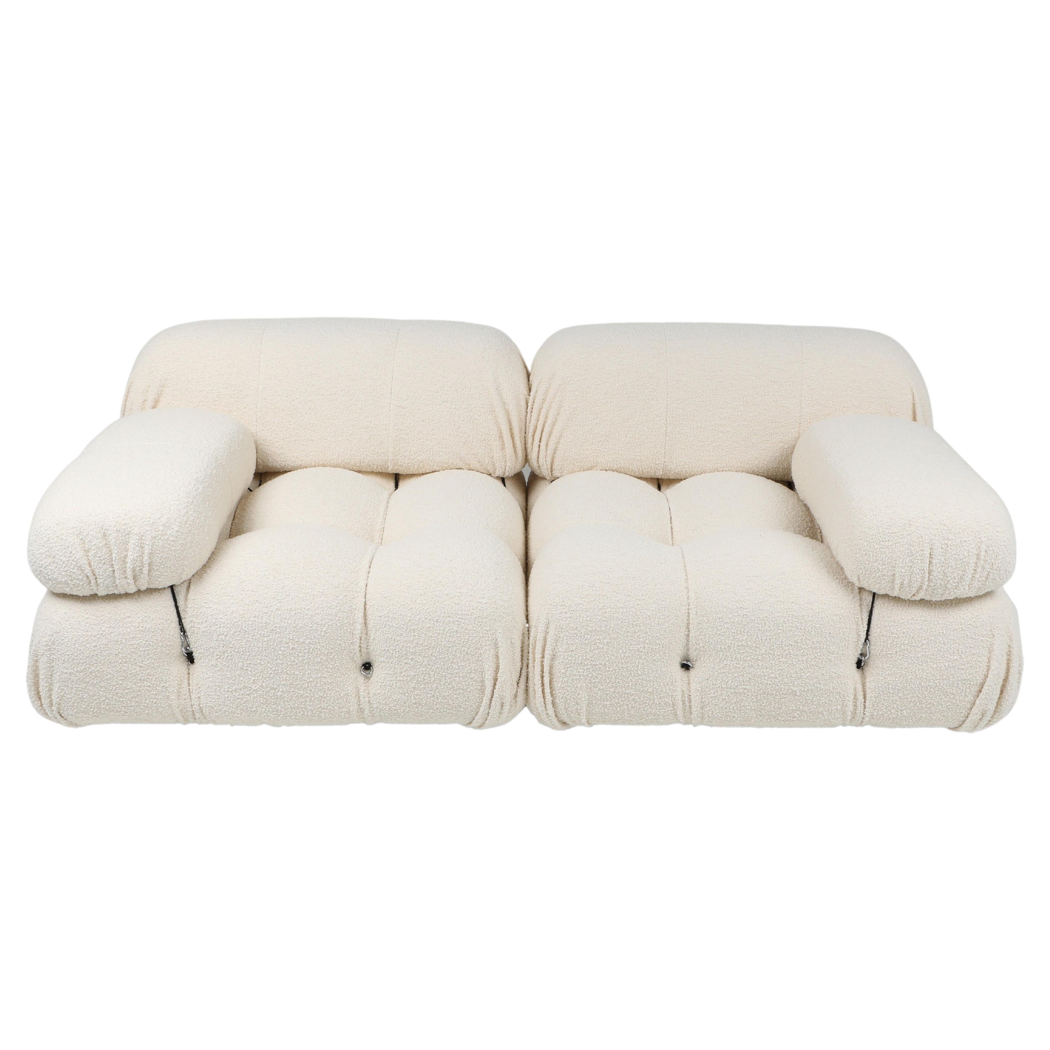 Camaleonda Sofa Set in Boucle Wool with Armrests by Mario Bellini, 1970's