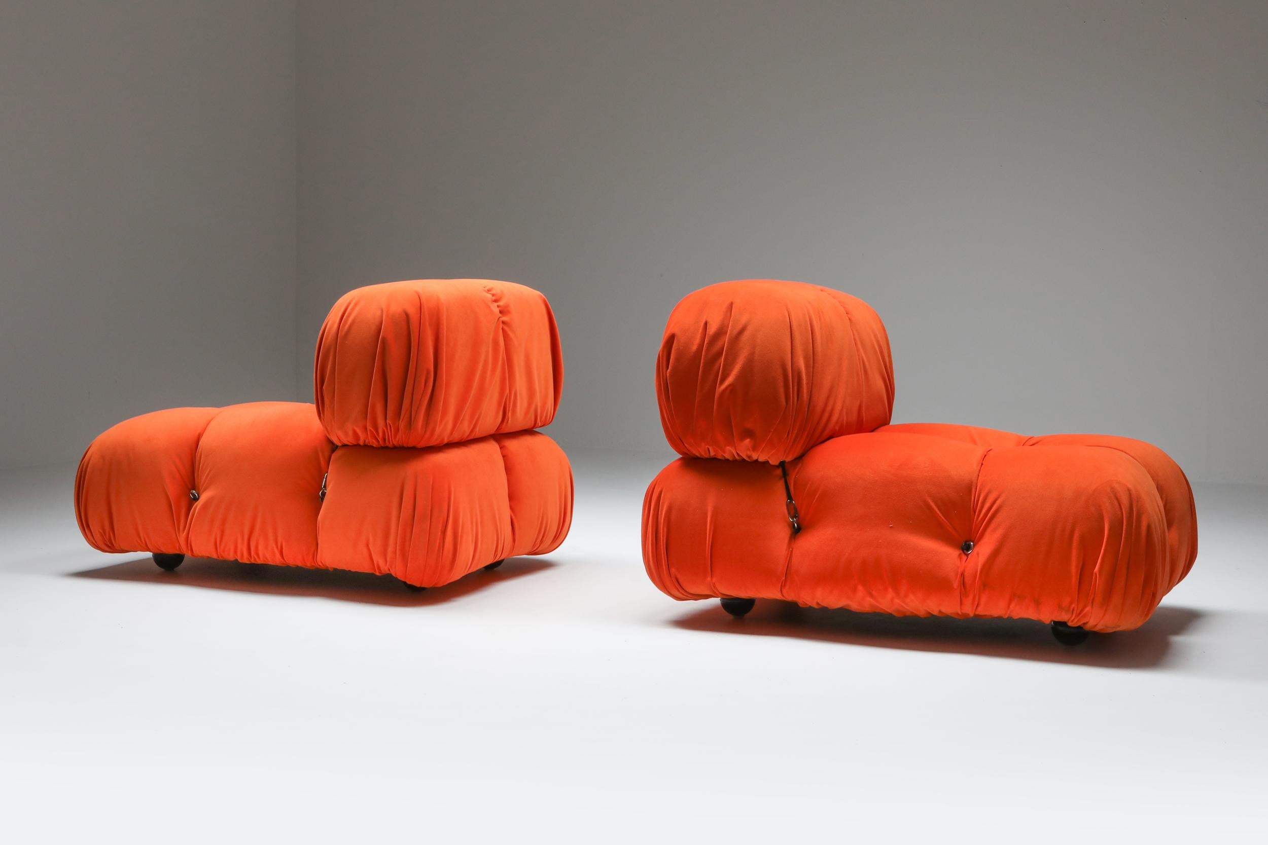 Mario Bellini, camaleonda, B&B Italia, Italy 1970s, easy chairs

Newly reupholstered in bright orange velvet.


 