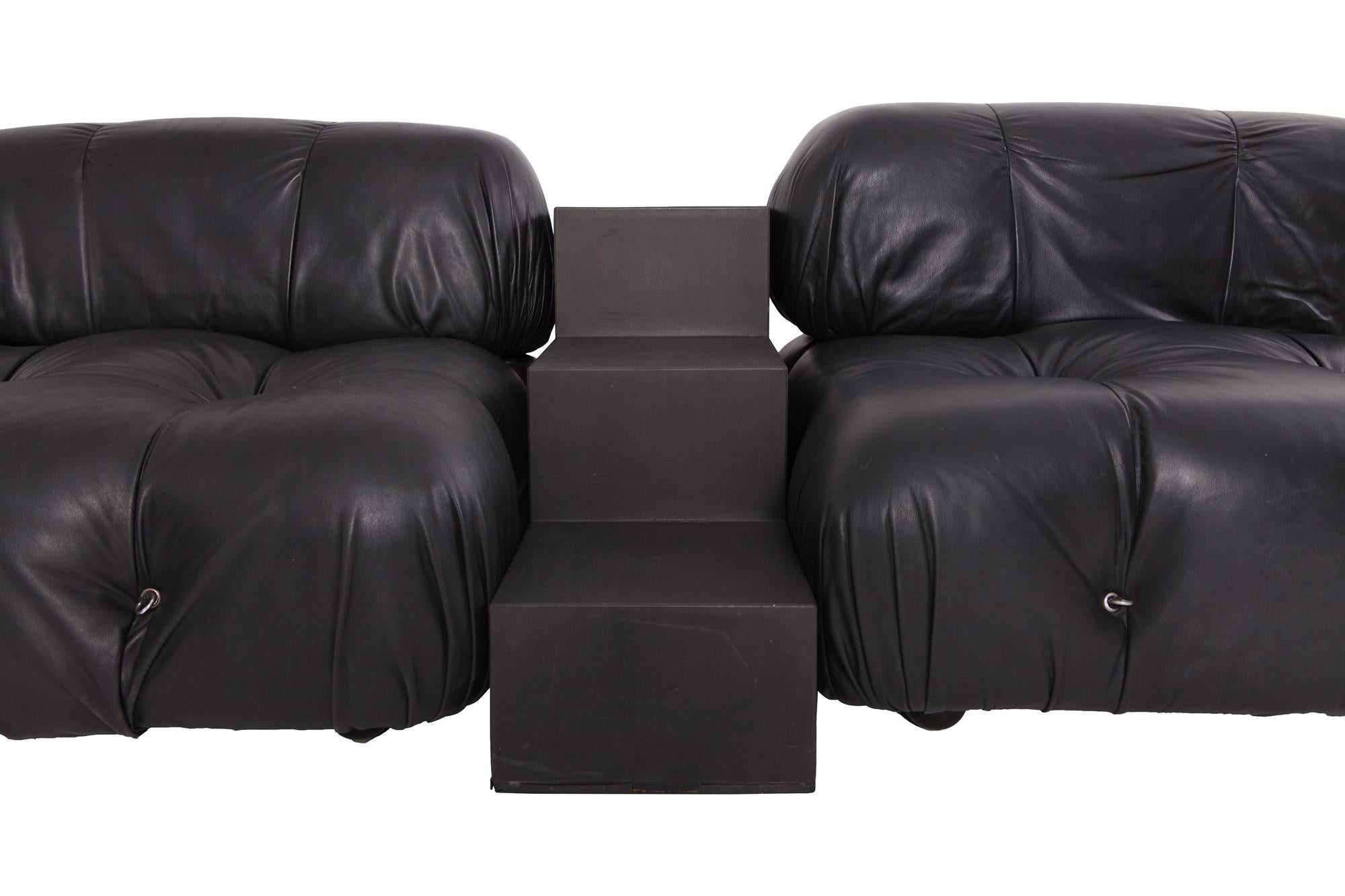 Camaleonda Modular Sofa in Black Leather by Mario Bellini 1