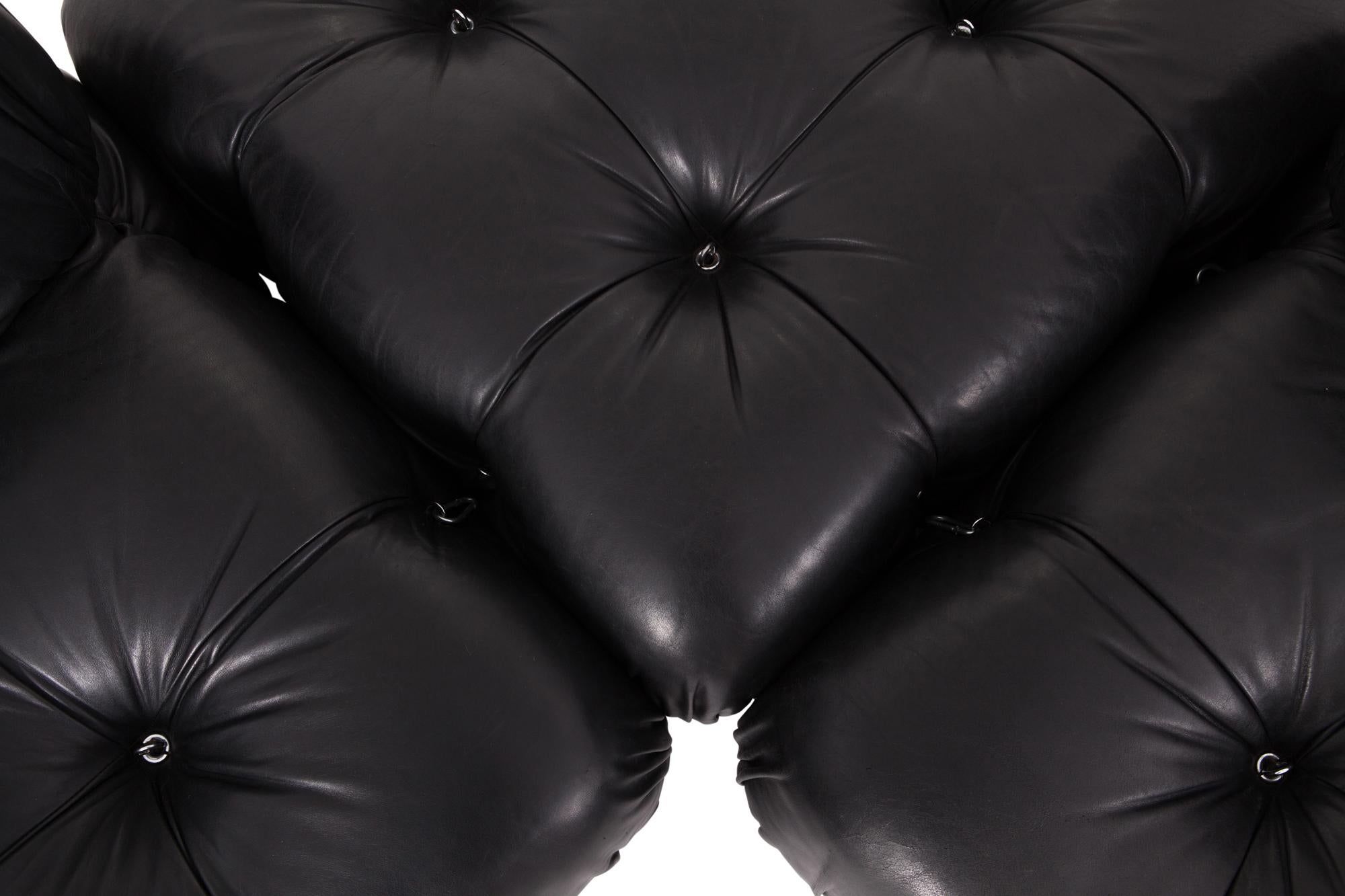 Camaleonda Modular Sofa in Black Leather by Mario Bellini 2