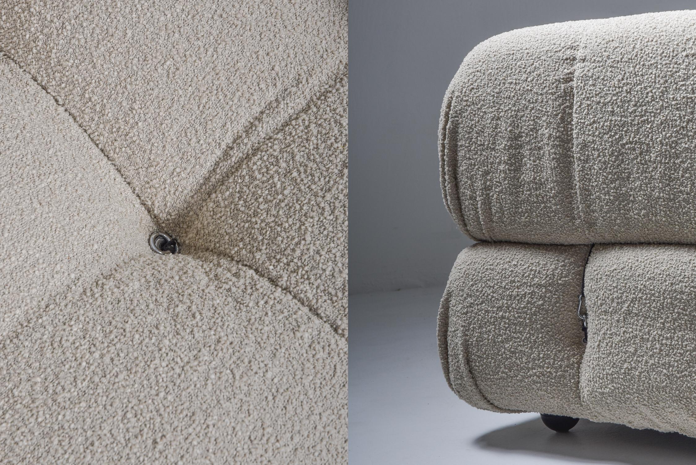 Bouclé Camaleonda Modular Sofa in Grey Boucle by Mario Bellini