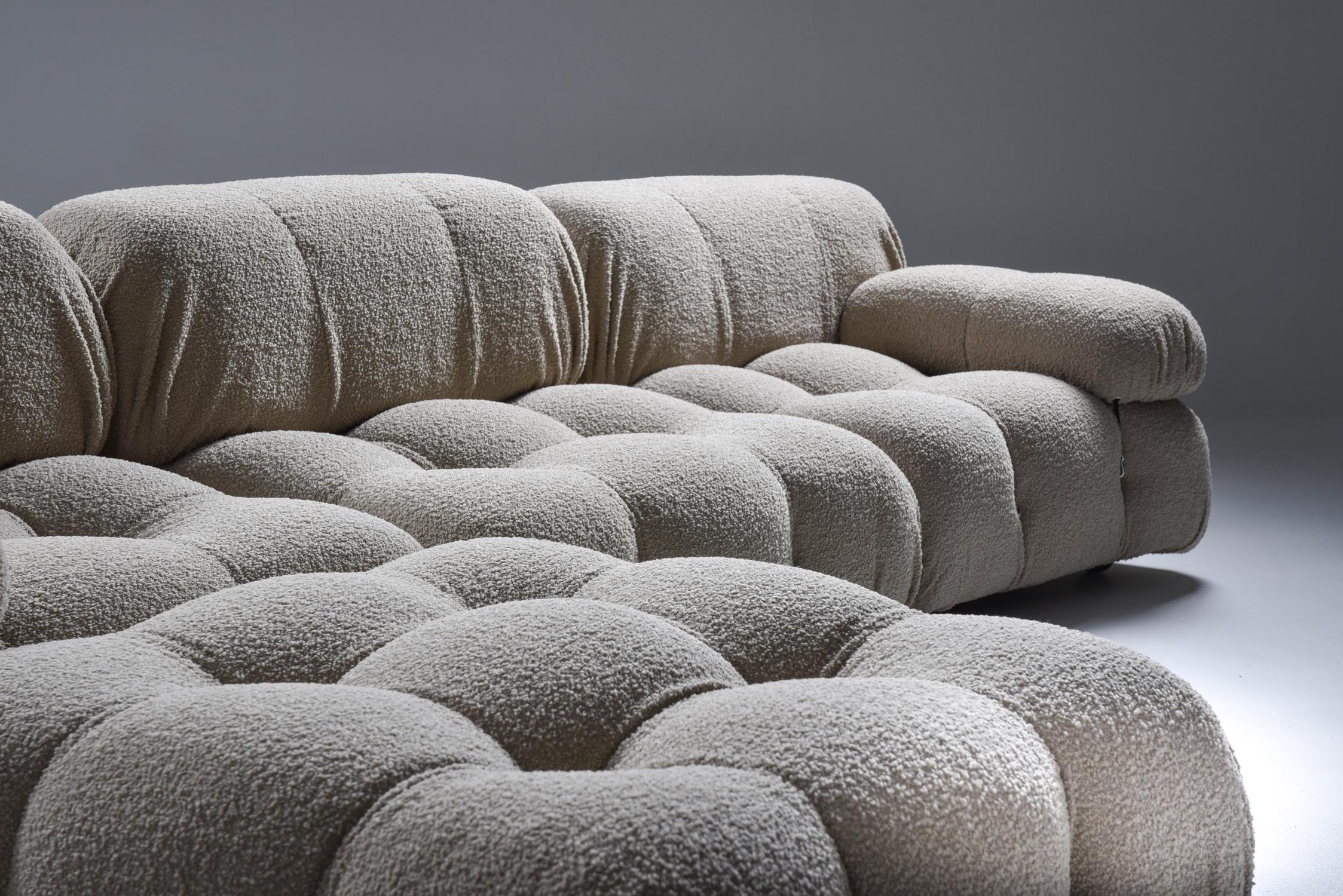 Late 20th Century Camaleonda Modular Sofa in Grey Boucle by Mario Bellini
