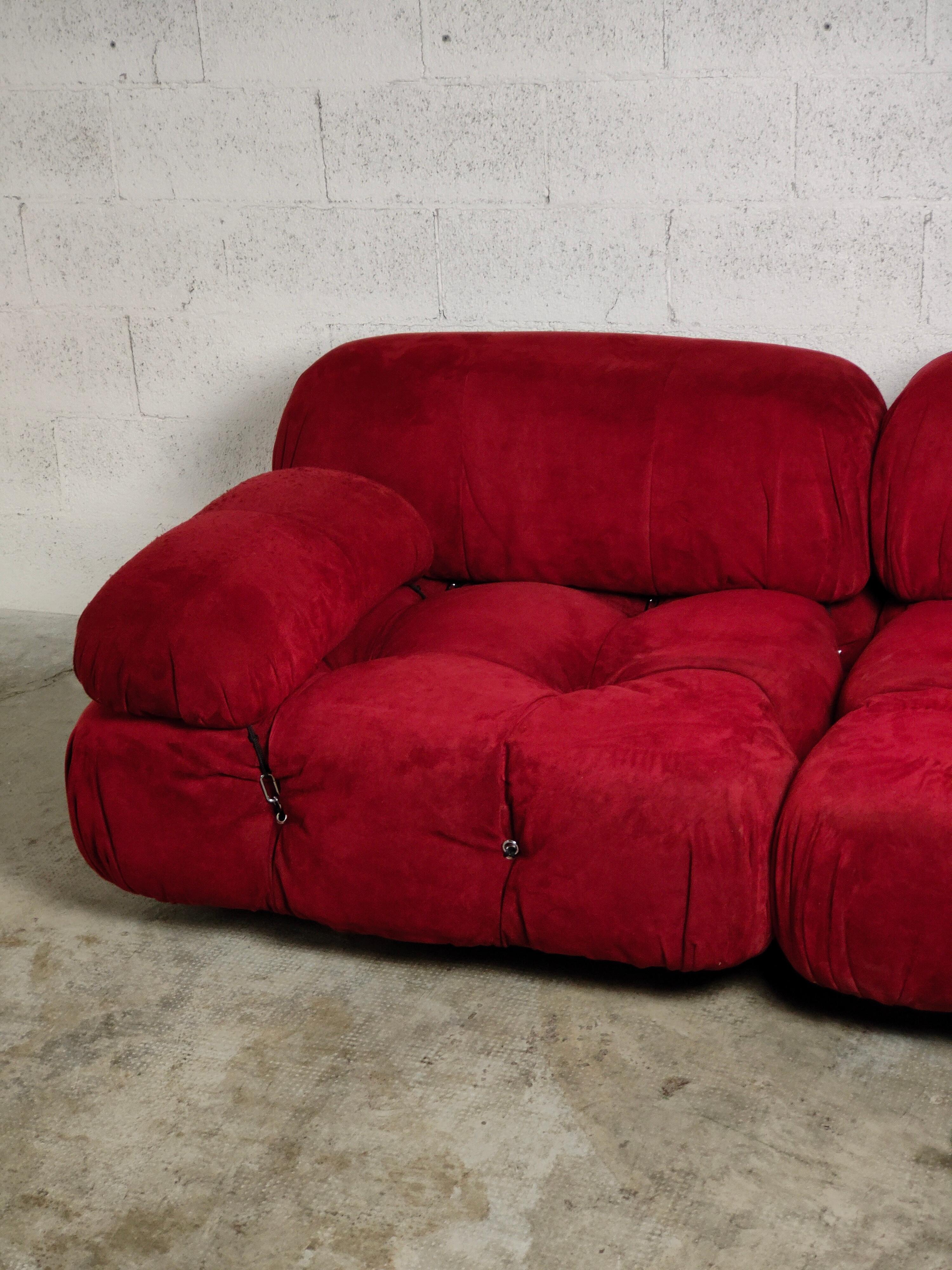 Late 20th Century Camaleonda Red Sofa by Mario Bellini for B&B Italia, 1970s For Sale