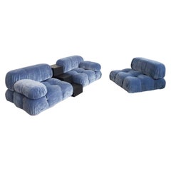 Camaleonda Sectional Sofa by Mario Bellini for B&B Italia in Blue Velvet