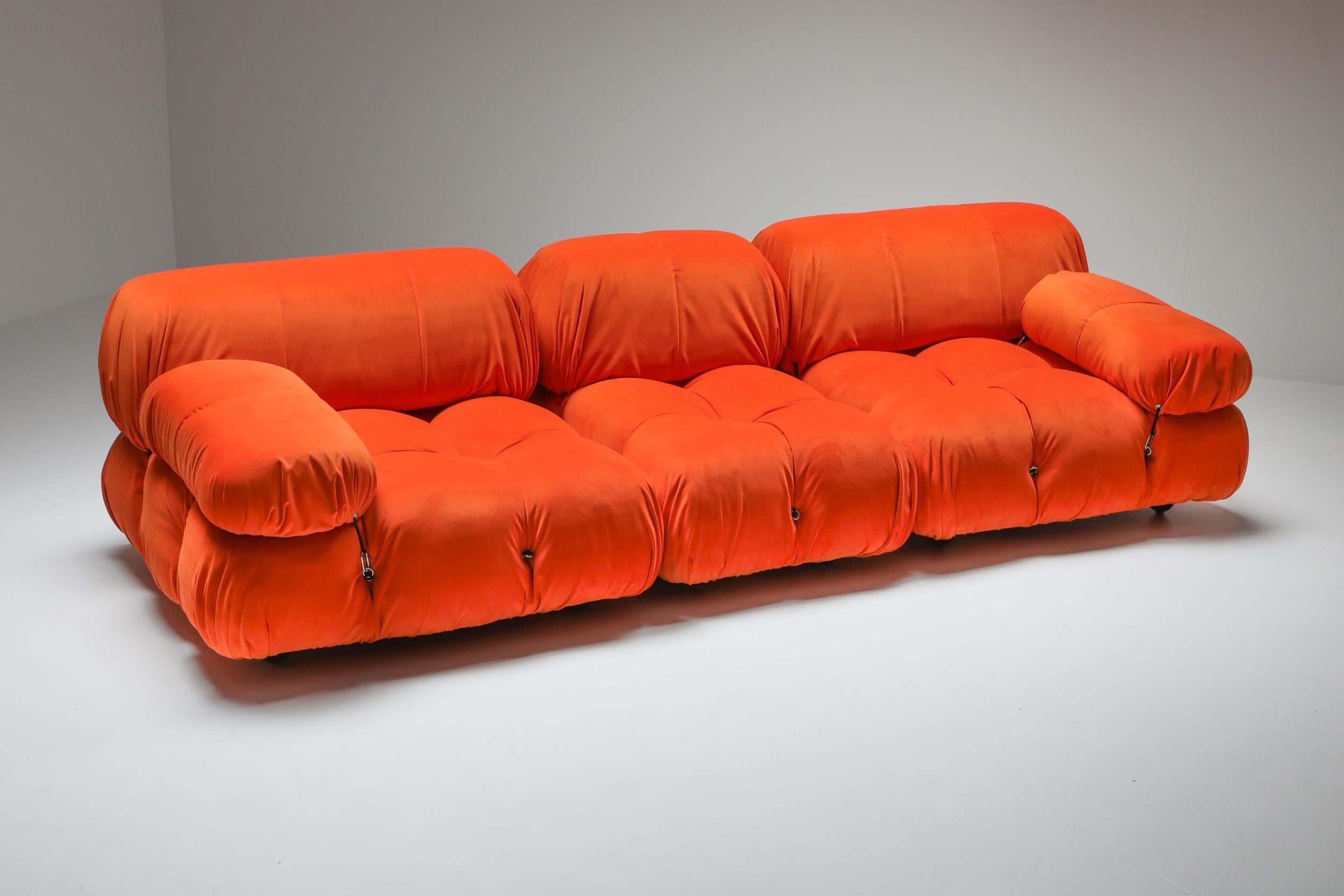 Mario Bellini's 'camaleonda' sectional couch, B&B Italia, Italy, 1970s

Bright orange velvet upholstery.
 
 
 