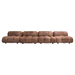 Camaleonda Sectional Sofa in Original Brown Leather by Mario Bellini