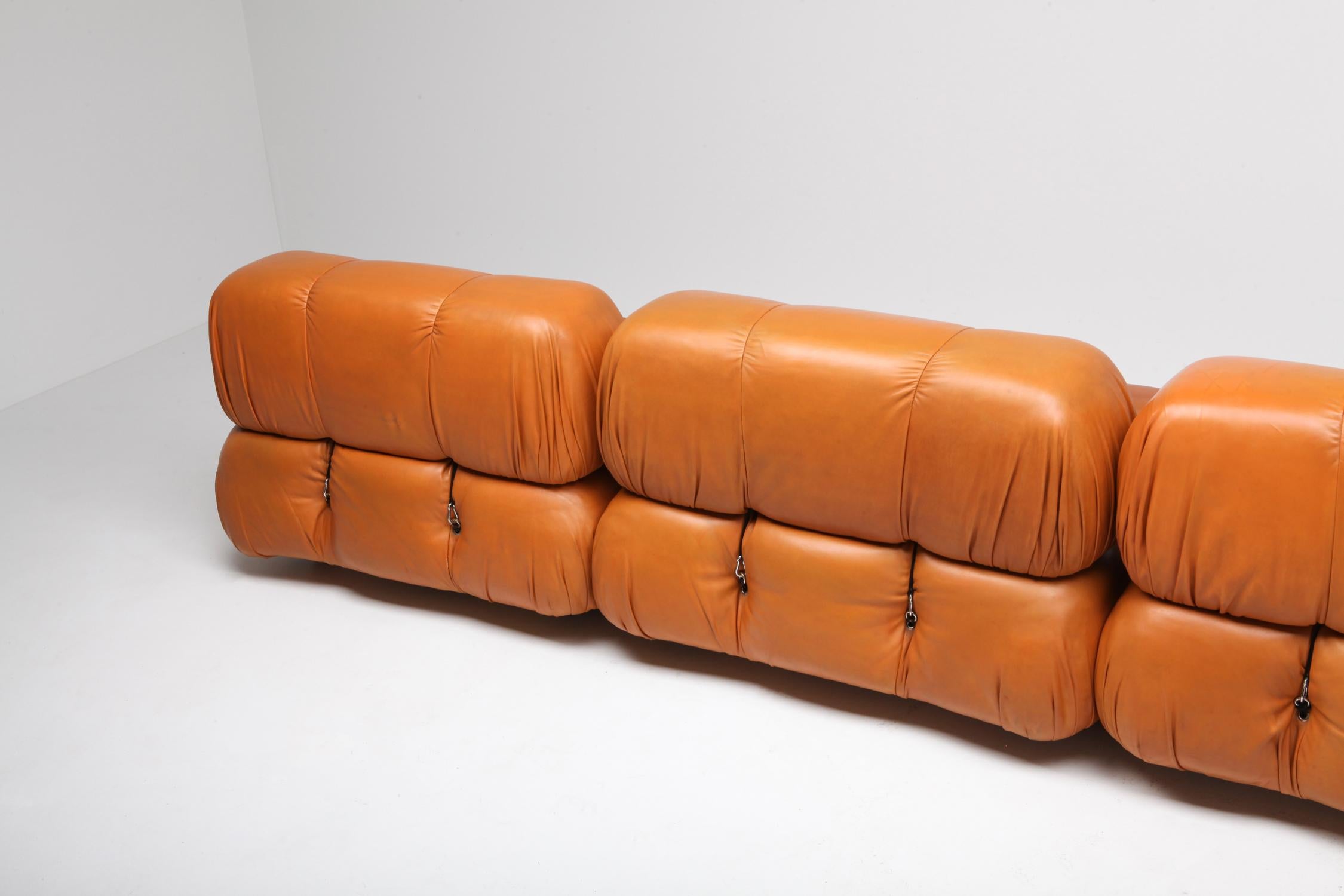 Camaleonda Sectional Sofa in Original Cognac Leather 5