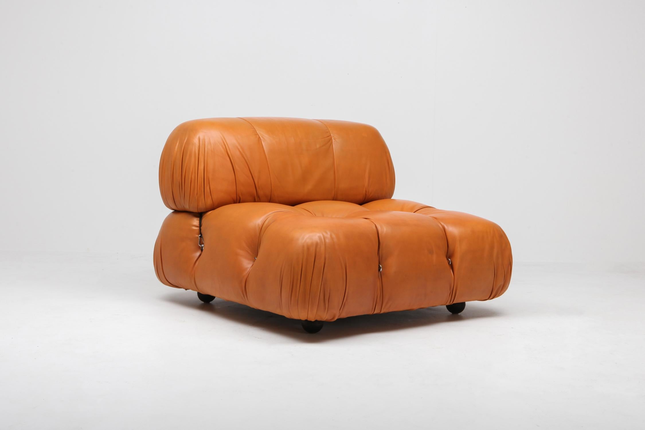 Camaleonda Sectional Sofa in Original Cognac Leather 6