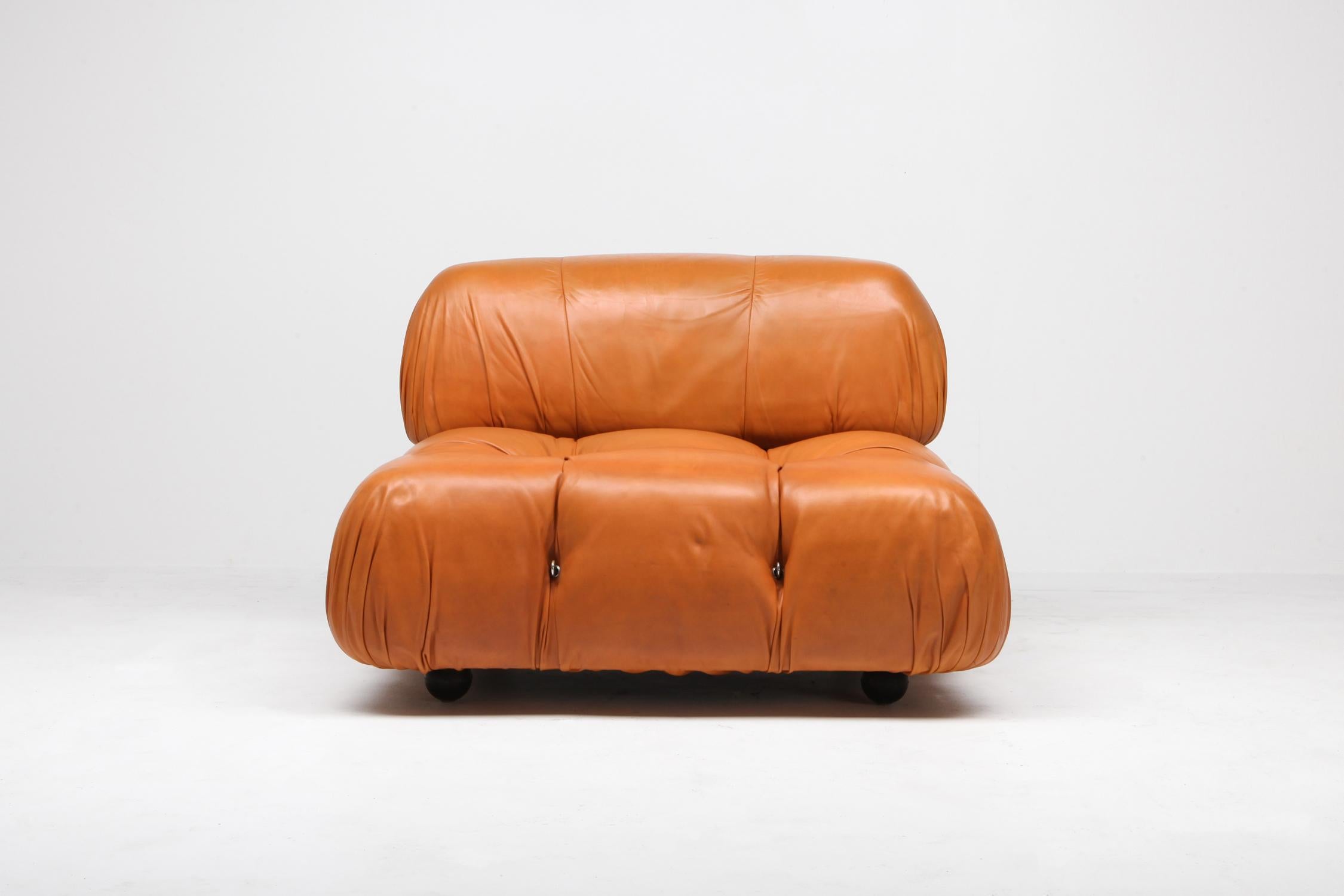 Camaleonda Sectional Sofa in Original Cognac Leather 7