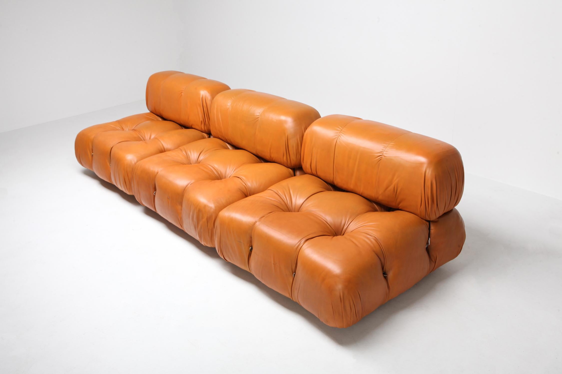 Post-Modern Camaleonda Sectional Sofa in Original Cognac Leather