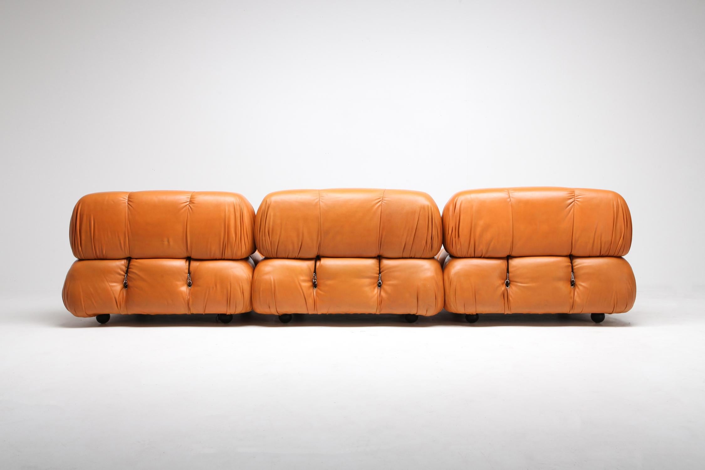 Camaleonda Sectional Sofa in Original Cognac Leather 2