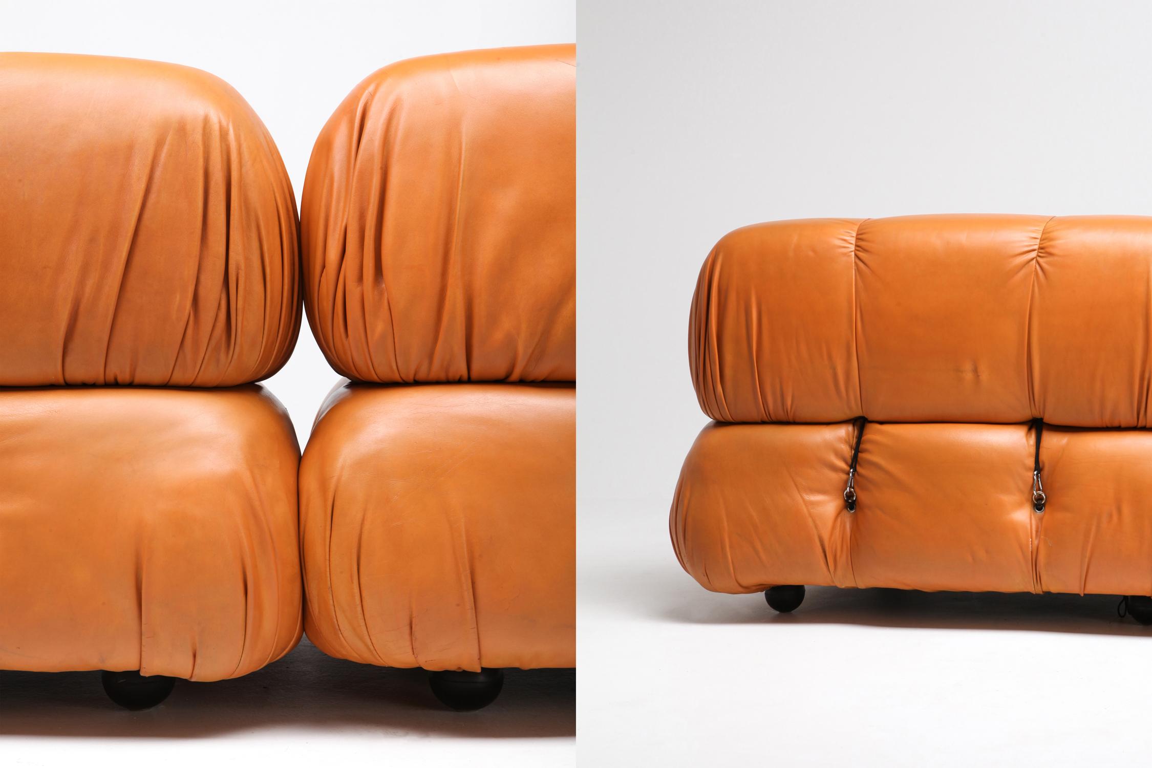 Camaleonda Sectional Sofa in Original Cognac Leather 3