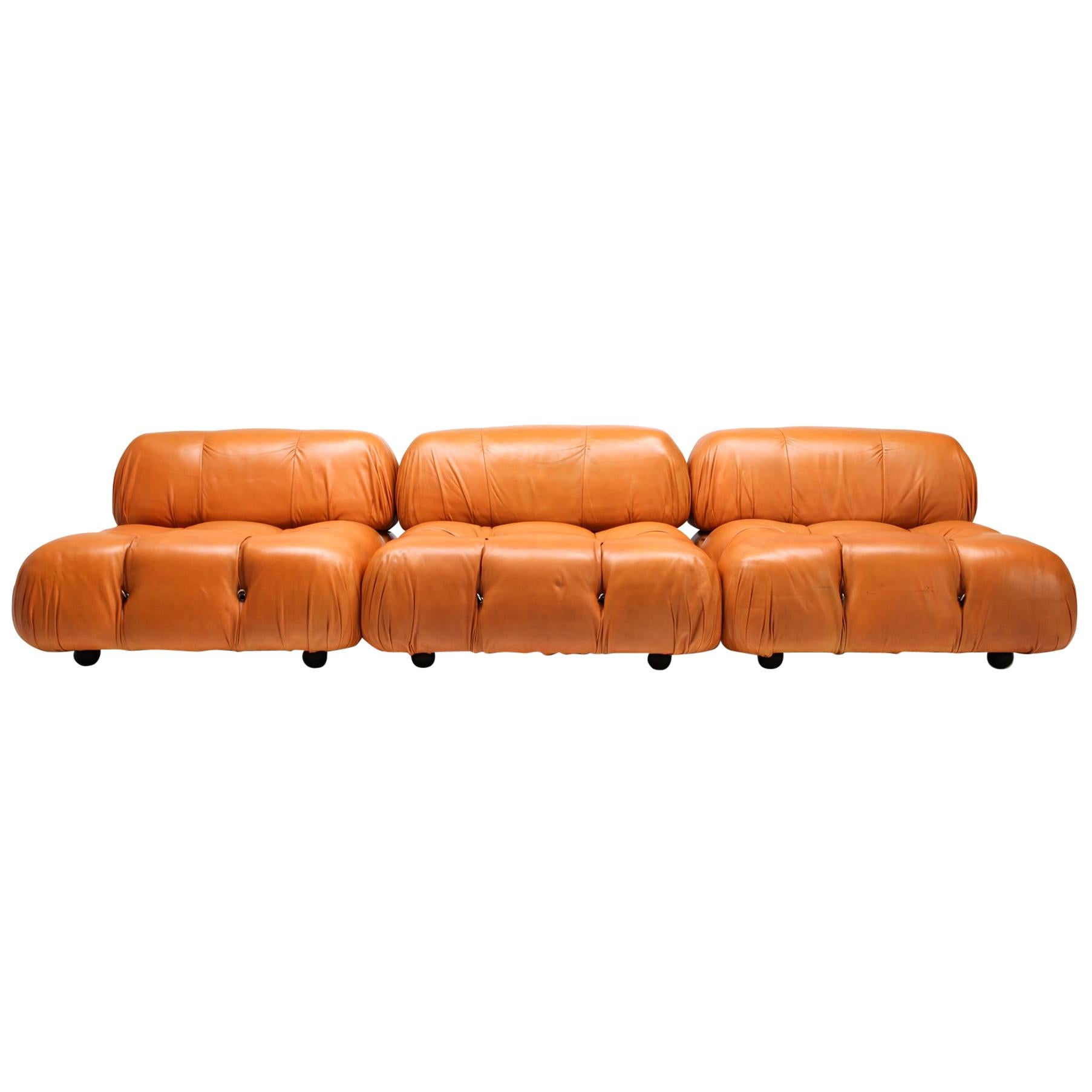 Camaleonda Sectional Sofa in Original Cognac Leather
