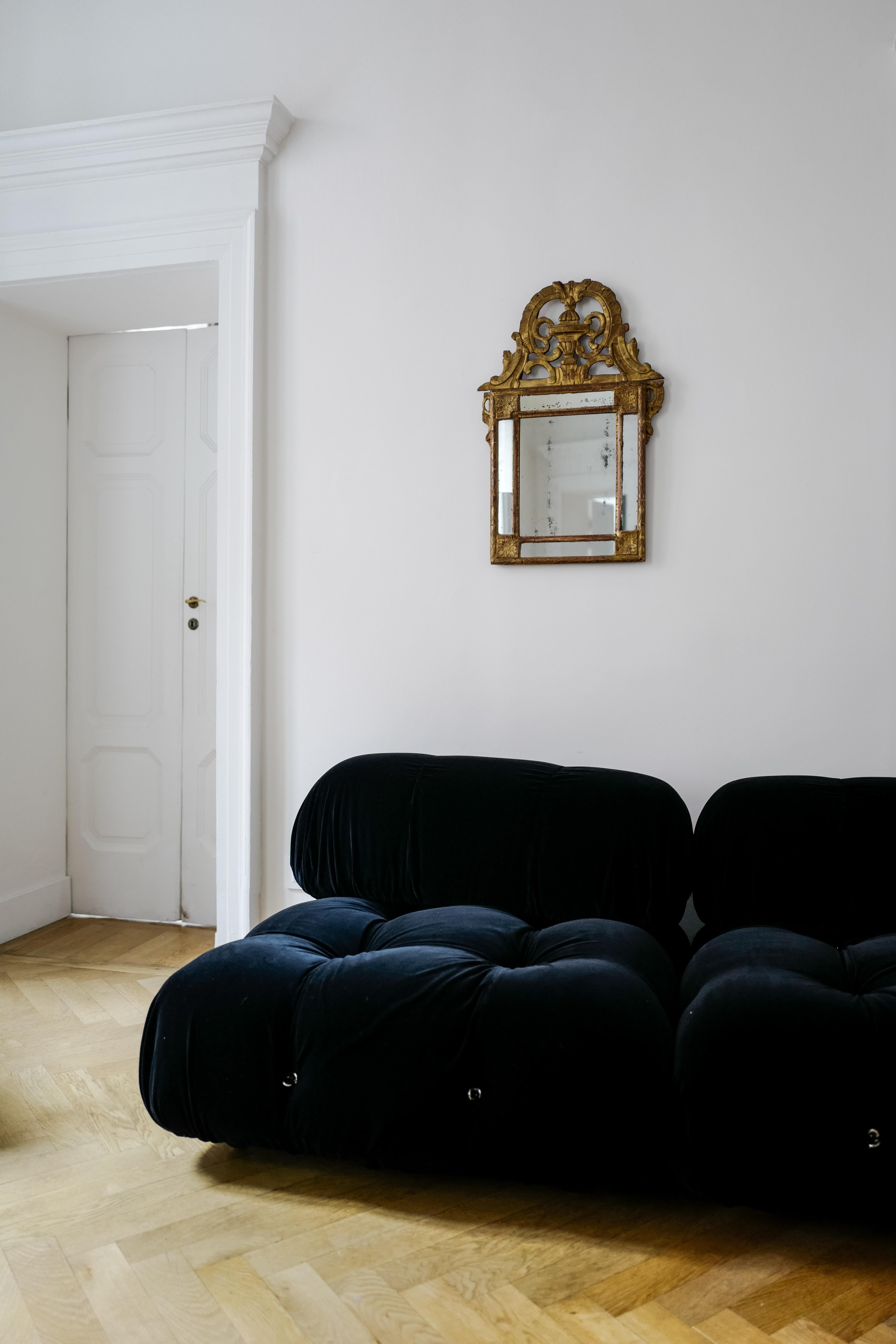 20th Century Iconic Camaleonda Sofa by Mario Bellini – Newly Upholstered Black Cotton, 1973 For Sale