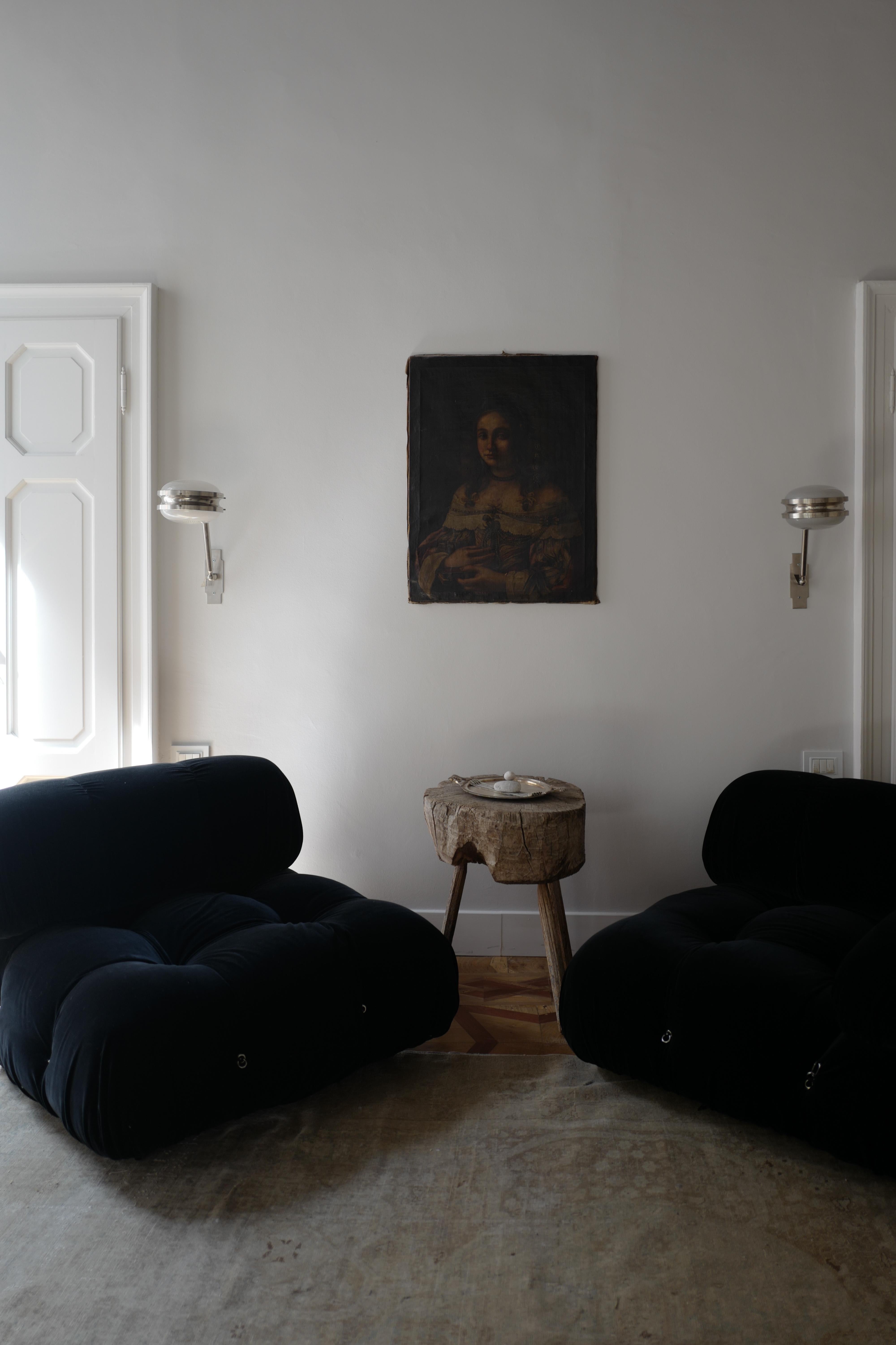 Iconic Camaleonda Sofa by Mario Bellini – Newly Upholstered Black Cotton, 1973 For Sale 2