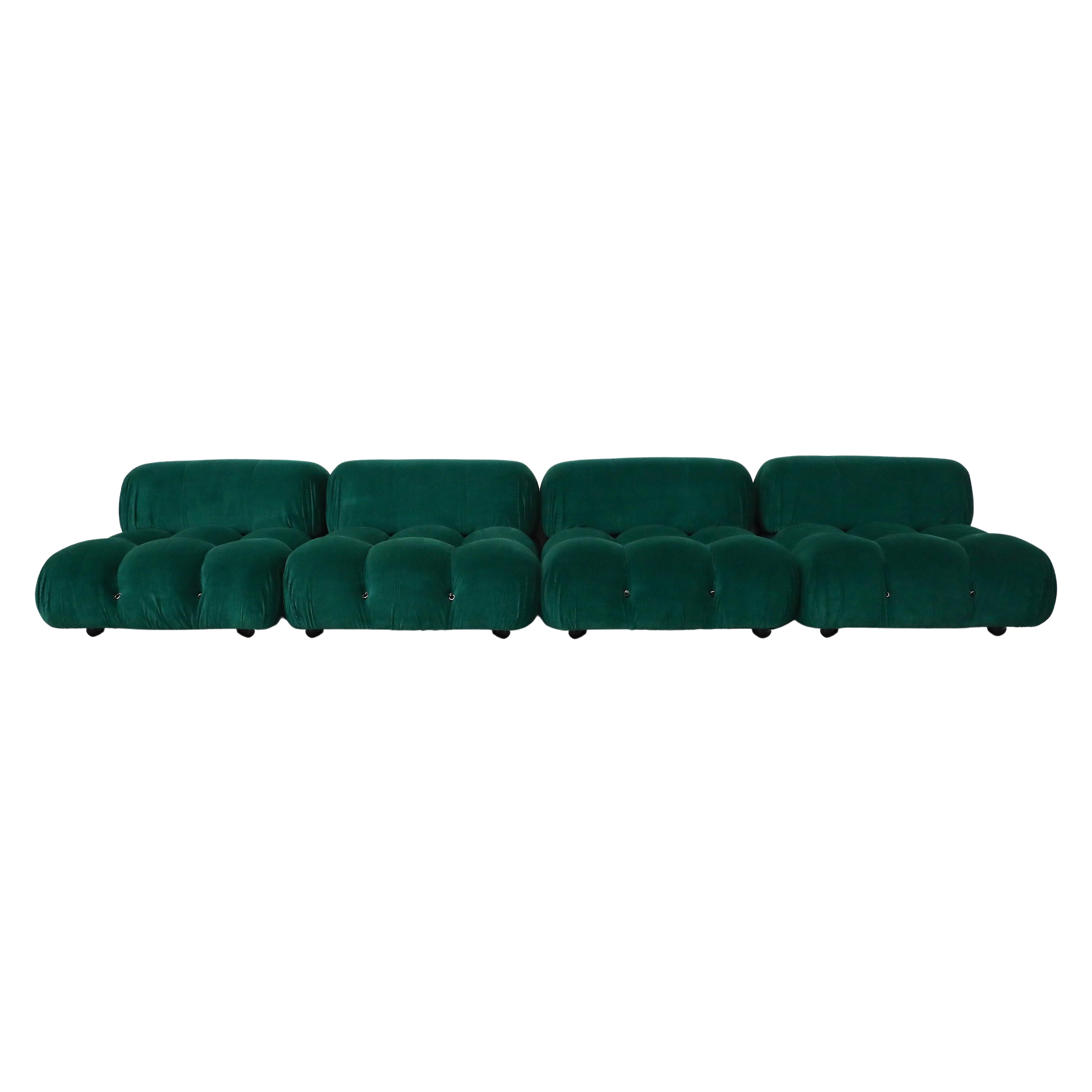 'Camaleonda' Sofa by Mario Bellini for B&B Italia in Emerald Green Corduroy For Sale