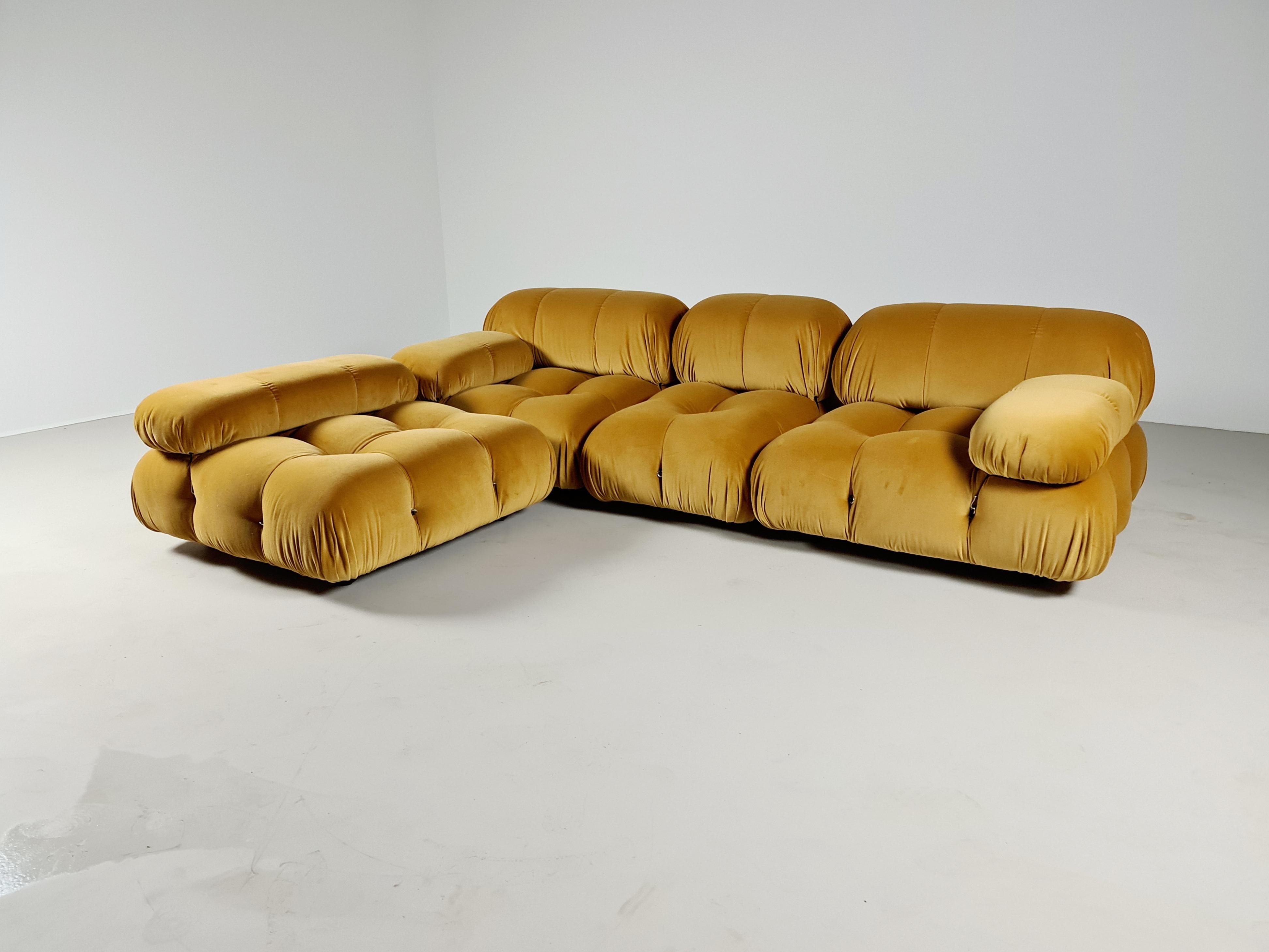 Italian Camaleonda Sofa in Pierre Frey velvet by Mario Bellini for C&B Italia, 1970's