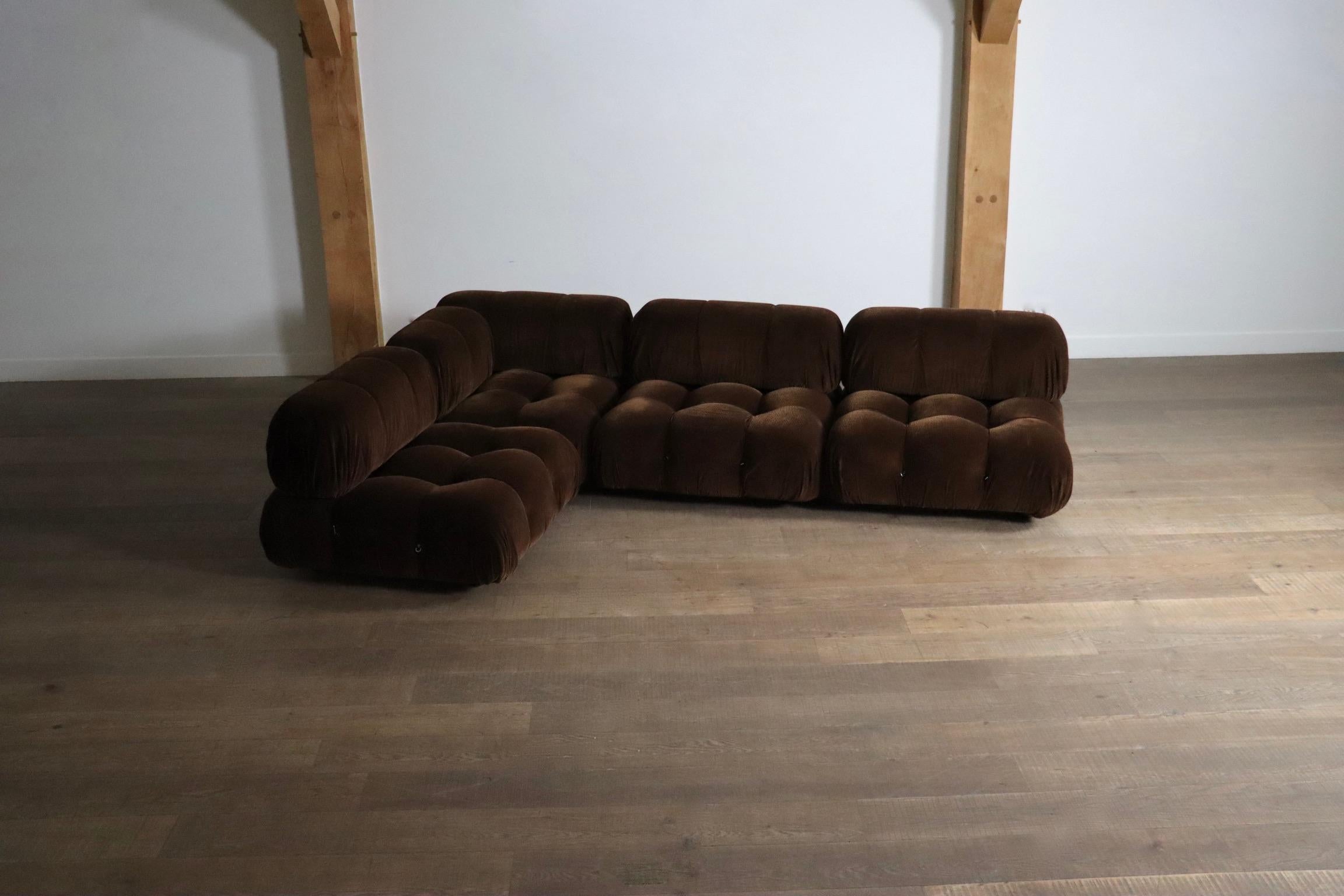 Sofa Camaleonda aus braunem Kord von Mario Bellini für C&B Italia 1969 im Angebot 5