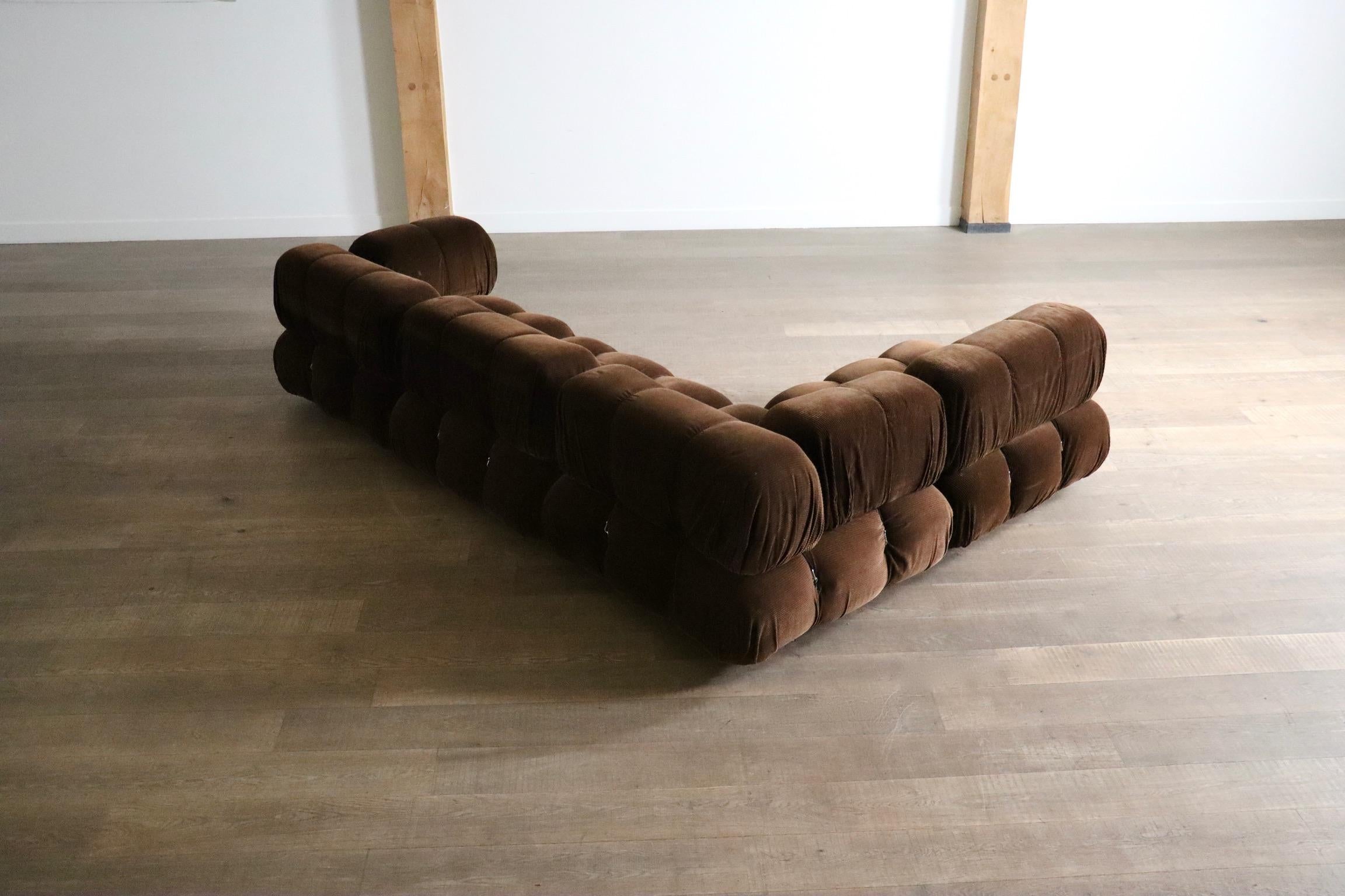 Sofa Camaleonda aus braunem Kord von Mario Bellini für C&B Italia 1969 im Angebot 3