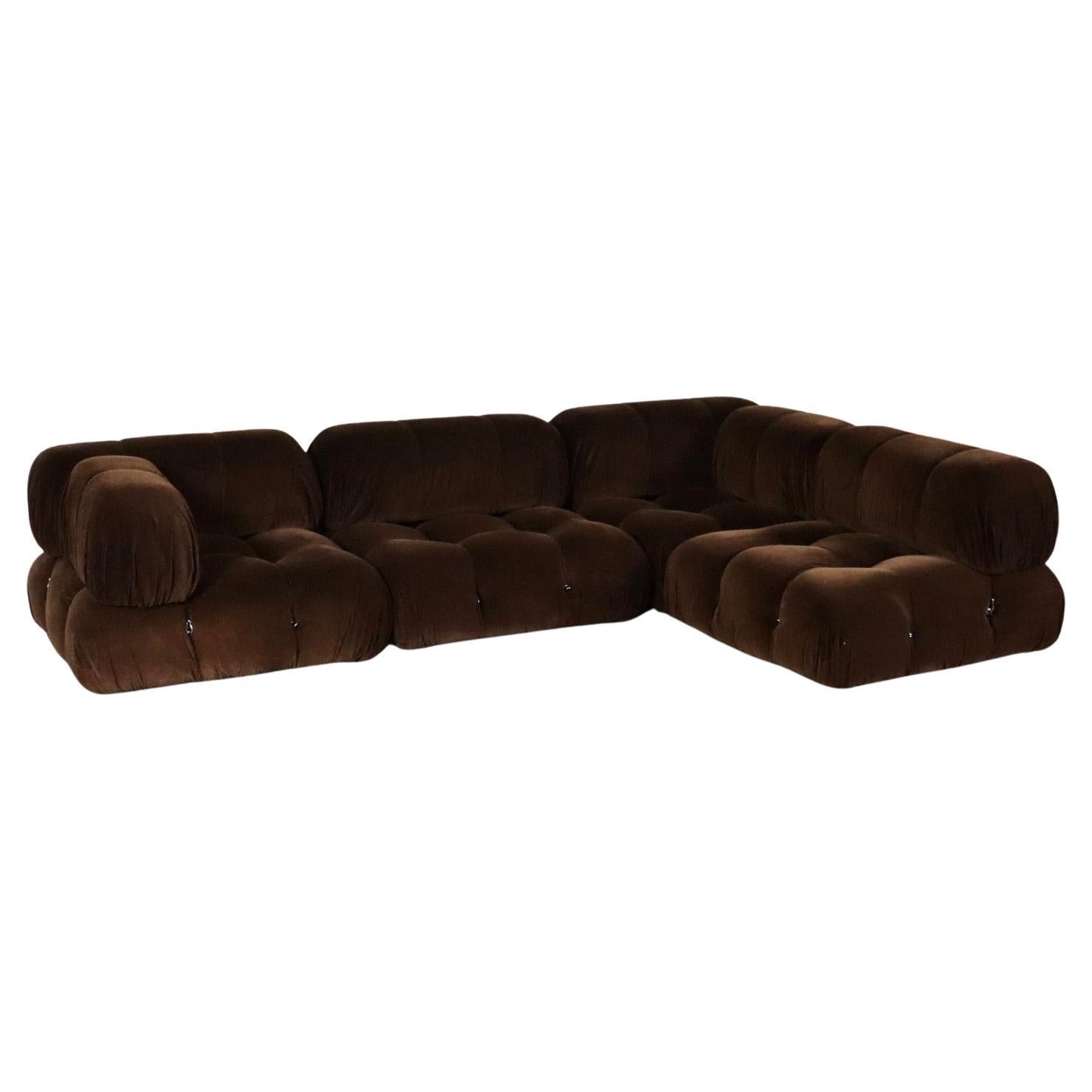 Sofa Camaleonda aus braunem Kord von Mario Bellini für C&B Italia 1969 im Angebot