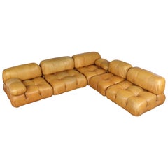 Canapé Camaleonda en cuir cognac de Mario Bellini pour C&amp;amp;B Italia, 1973