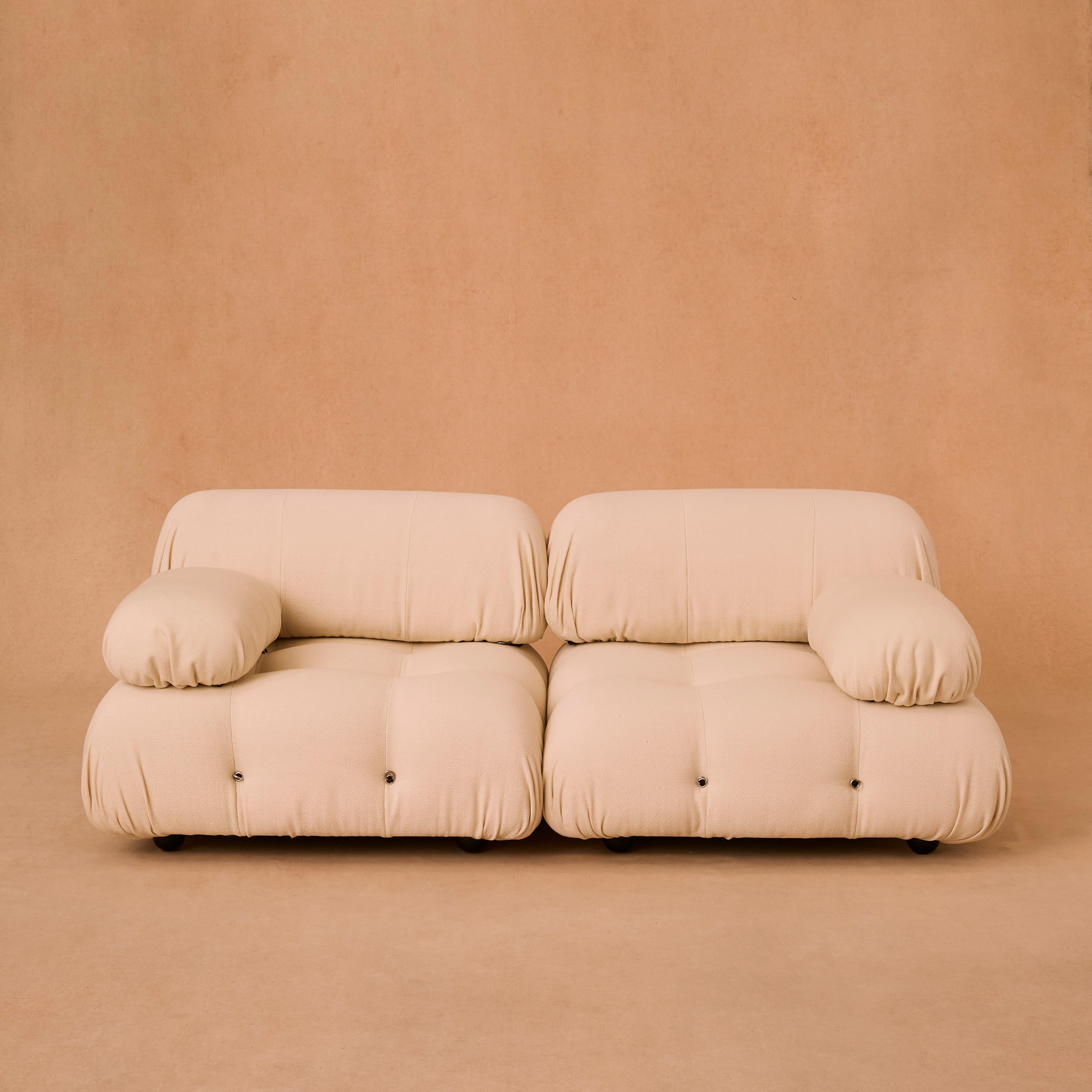 The Camaleonda sofa is a renowned and iconic piece of furniture designed by the Italian architect and designer Mario Bellini in 1970. This modular sofa is celebrated for its unique and innovative design, characterised by its round, oversized