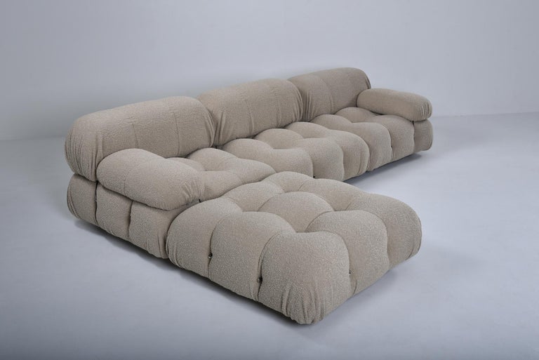 Camaleonda Vintage Original Sectional Sofa in Taupe Boucle by Mario Bellini For Sale 1