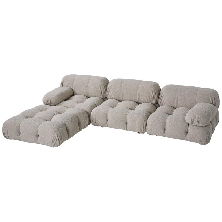 Camaleonda Vintage Original Sectional Sofa in Taupe Boucle by Mario Bellini For Sale