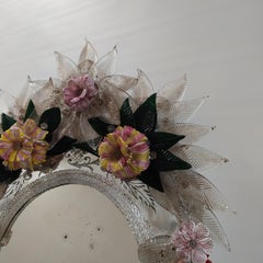 "Ca'Mamaro" Antique Murano Glass Table Mirror by Fratelli Tosi in Venetian Style