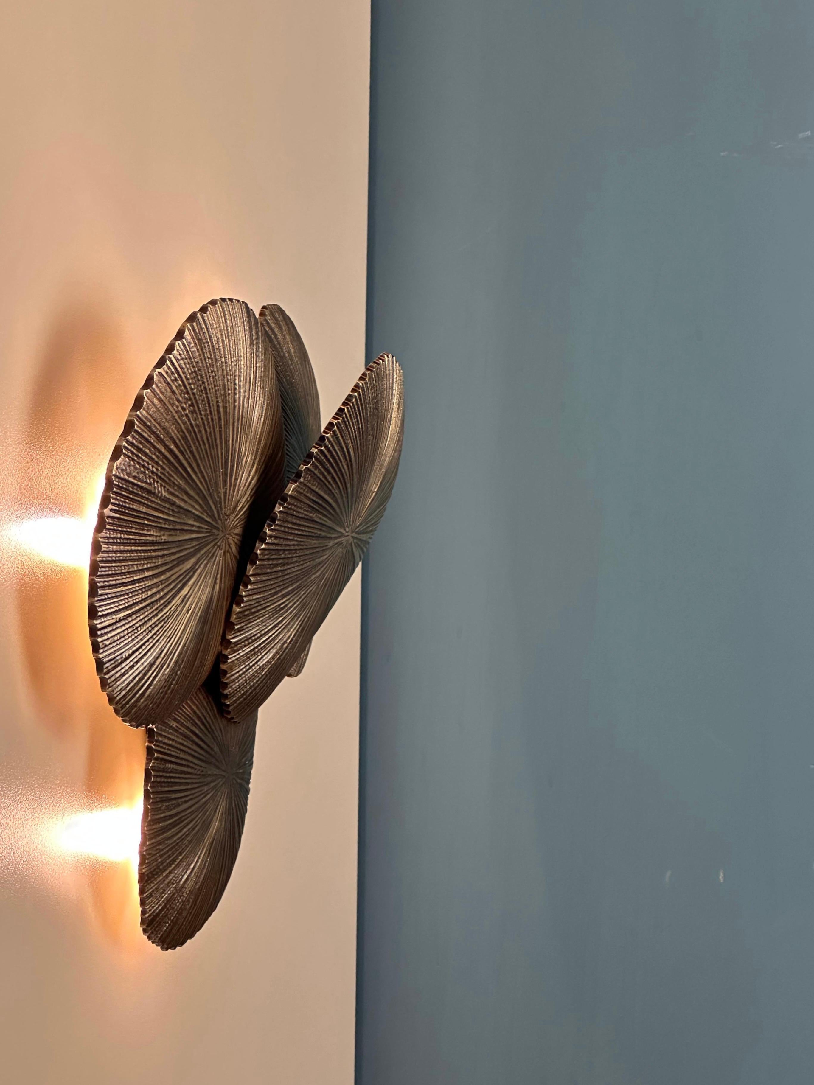 Camarena Sculptural Brass Casting Wall Sconce For Sale 5