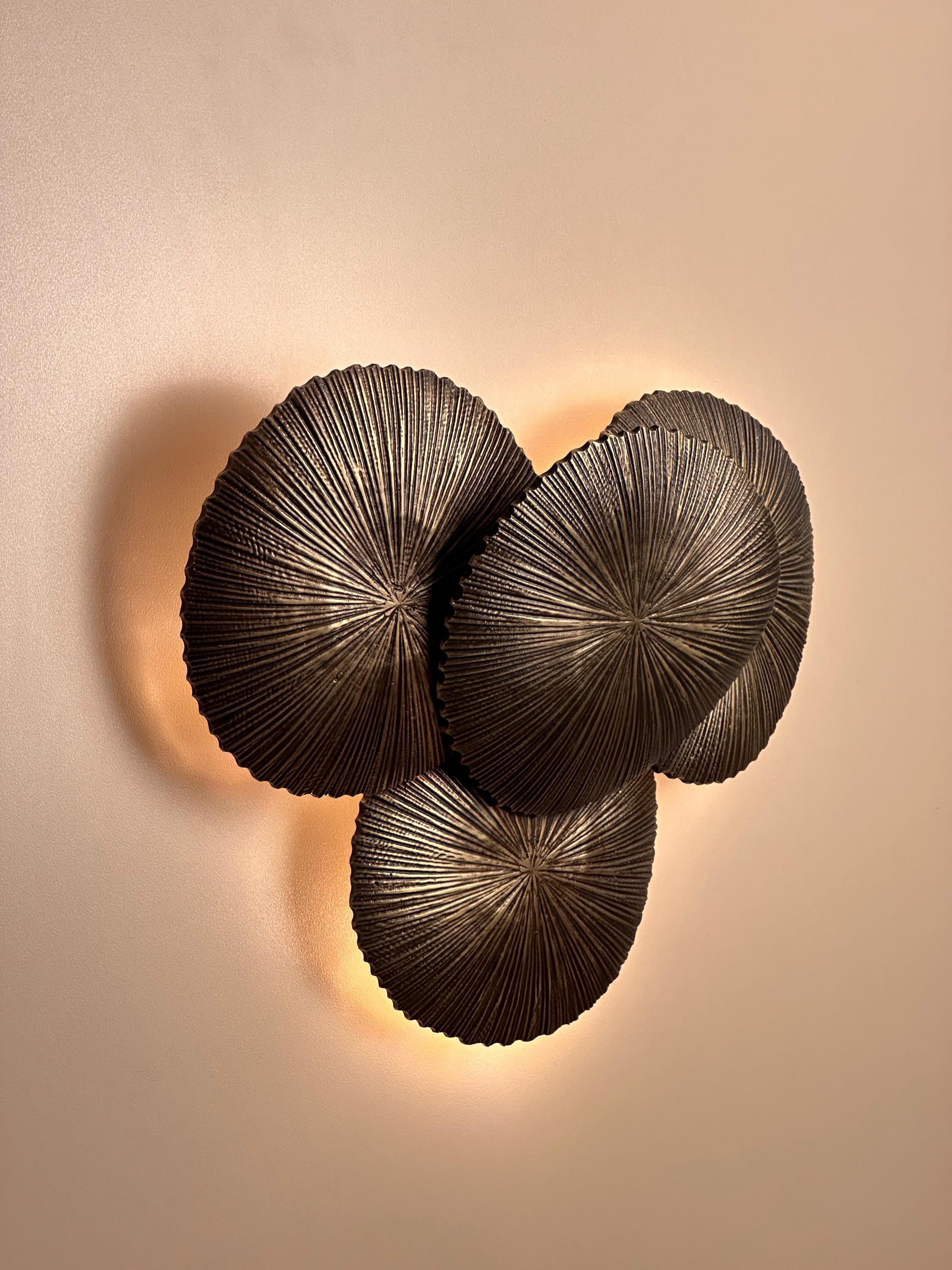Contemporary Camarena Sculptural Brass Casting Wall Sconce For Sale