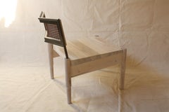 Camber Handmade Lounge Chair with a Woven Leather Backrest by Laylo Studio