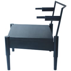 Camber, Handmade Lounge Chair in Walnut and Blackened Steel by Laylo Studio
