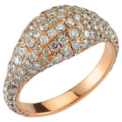 14k Gold Pave Weißer Diamant Ring