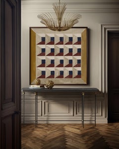 Consolle / Tavolo da ingresso "Cambert" in marmo e ferro di Christiane Lemieux