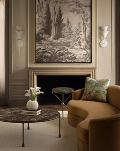 "Cambert" Marble and Iron Round Side Table by Christiane Lemieux