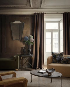 "Cambert" Marble and Iron Square Side Table by Christiane Lemieux