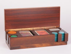 Cambissa & Co Italian Wood Cased Card & Counter Gaming Set