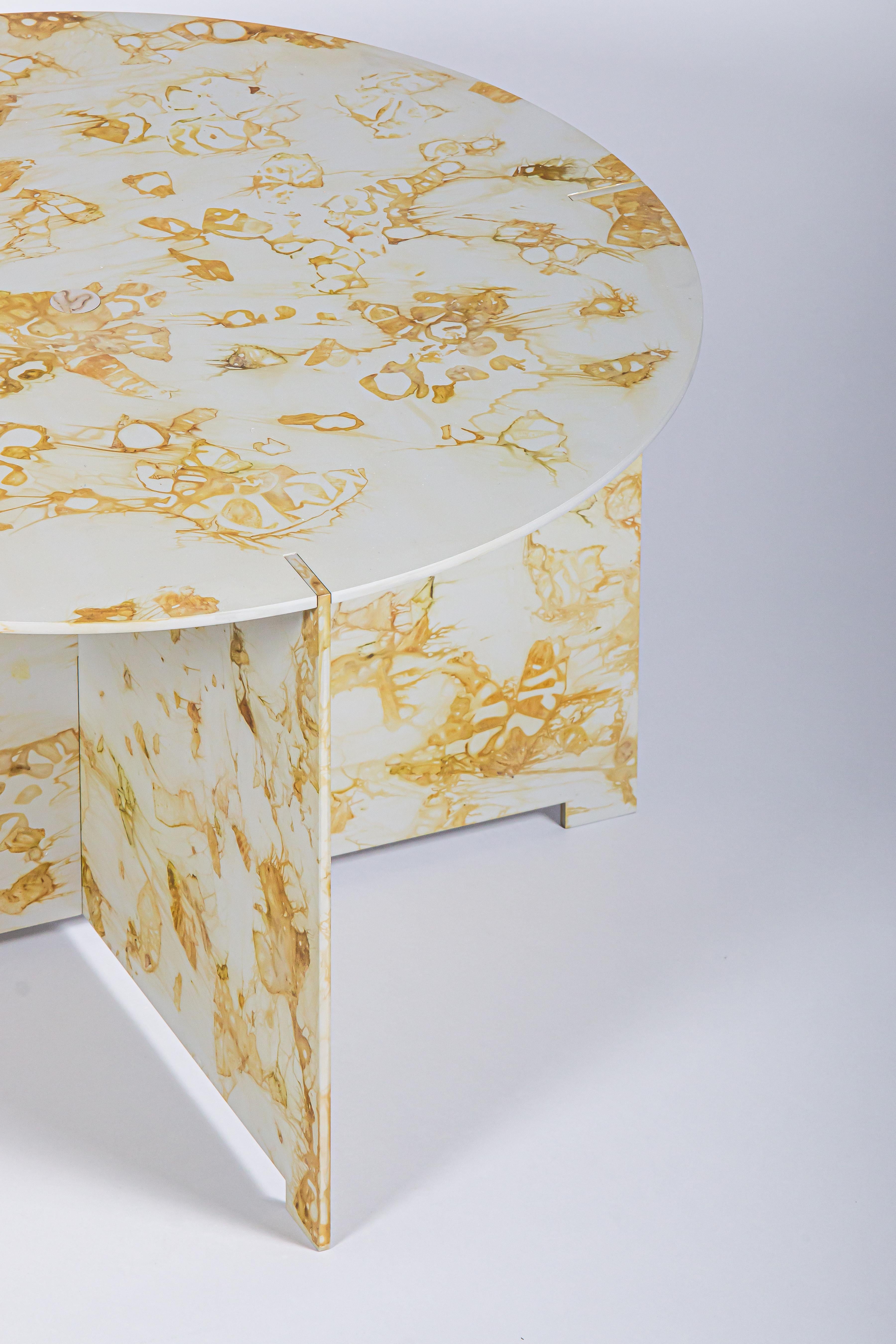 Cambium Couchtisch aus mattiertem, pflanzengefärbtem und eloxiertem Aluminium von Studio Loop Loop (21. Jahrhundert und zeitgenössisch) im Angebot