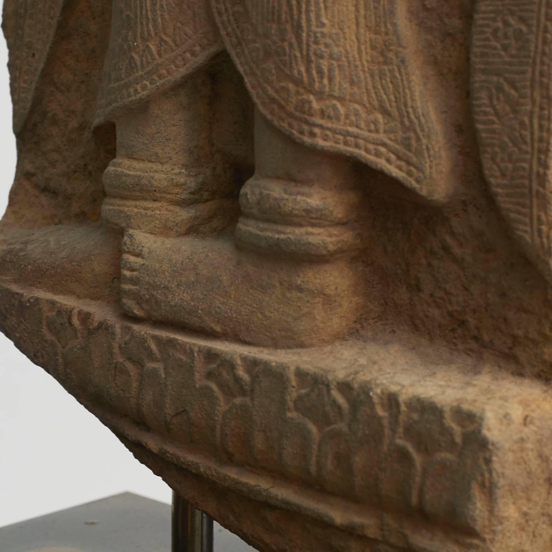 Cambodian Cambodia 11th-12th Century (?) Sandston Carving of Female Spirit Apsara