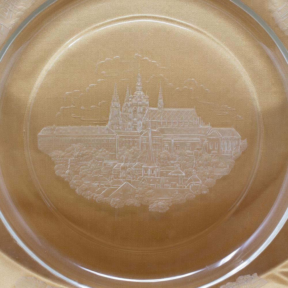 Cambodia Presentation Glass Charger in Hermes Box For Sale 3