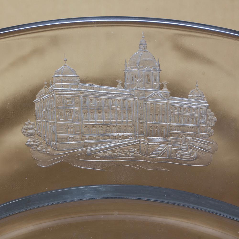 Cambodia Presentation Glass Charger in Hermes Box For Sale 5